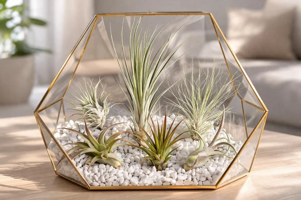 Tillandsias Lot de 5+1 Plantes Purificatrices d'Air Faciles d'Entretien