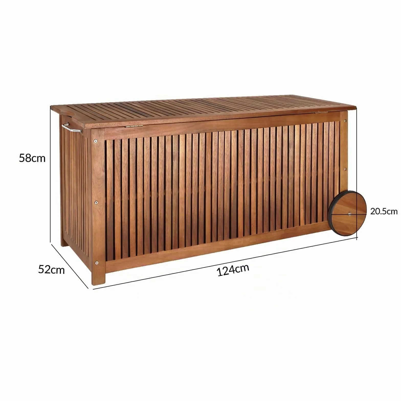 Casaria Coffre de rangement en bois 350 L roues poignée capacité charge 160 kg Jardin