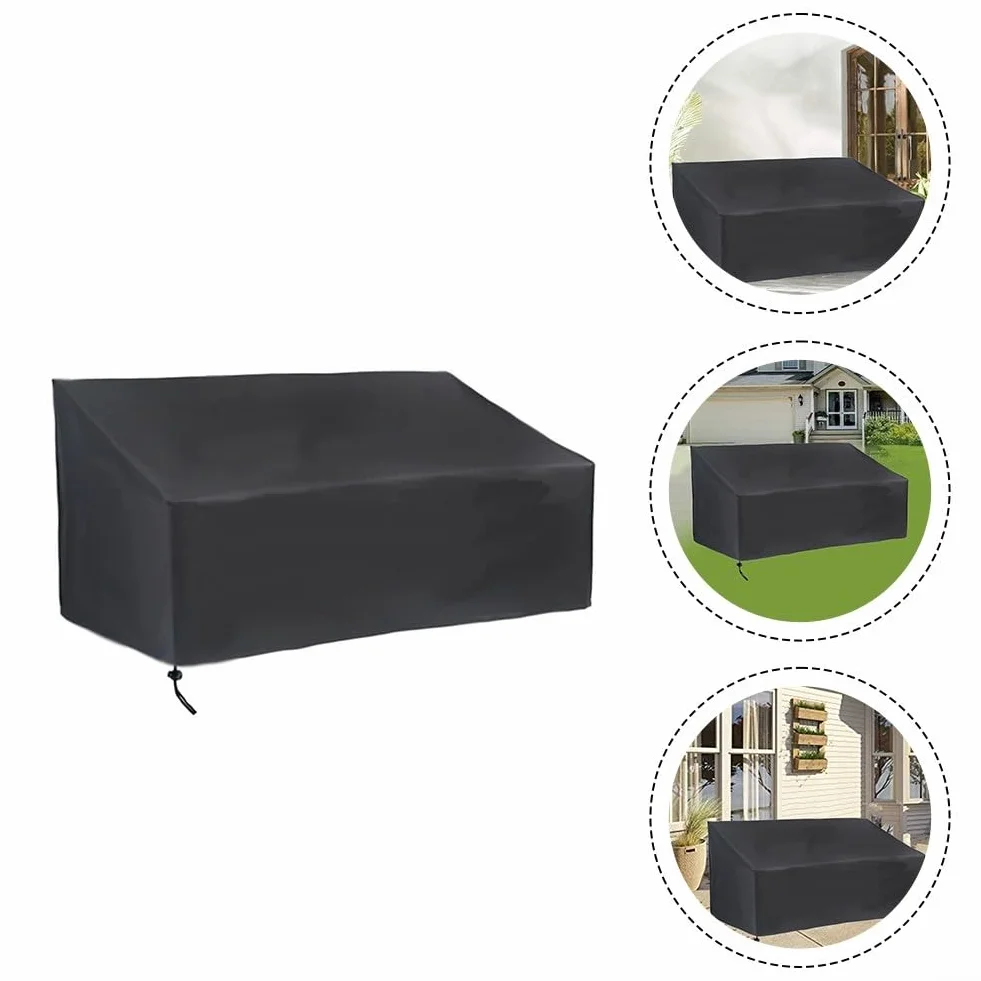 Housse de canapé d'extérieur Oxford 210D argenté coupe-vent protection intempéries 193 x 83 x 84 cm