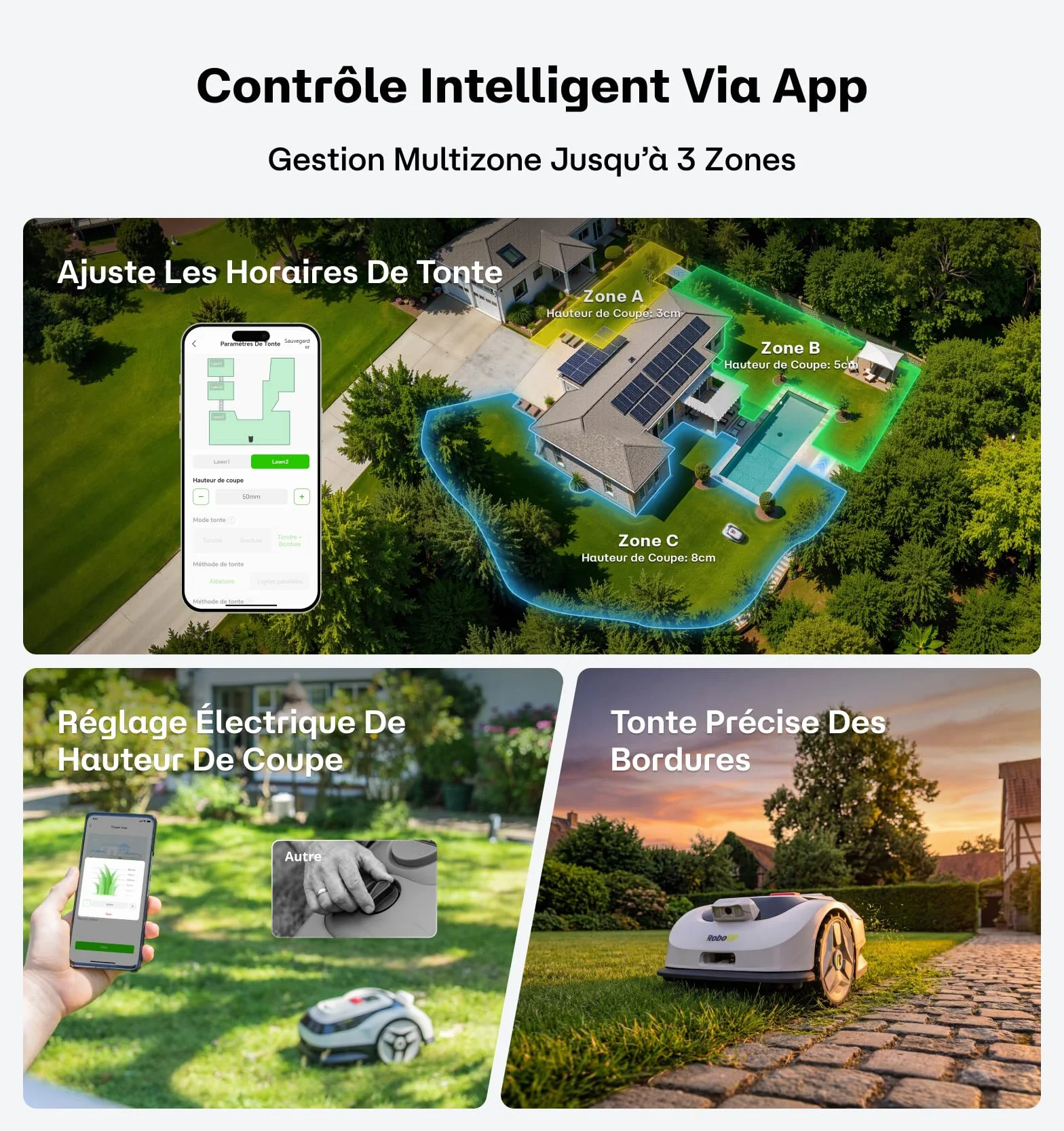 Raccoon 2 SE Robot Tondeuse Intelligent 600m² sans RTK, Tonte Parallèle, 5Ah Recharge Rapide 150min Autonomie