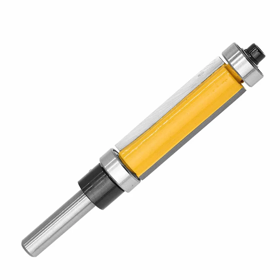 6.35mm Routeur de Garniture Affleurante Roulement Haut et Bas Routeur à Coupe Droite Flush Trim Pattern Router Pour le Travail du Bois 38mm Lame