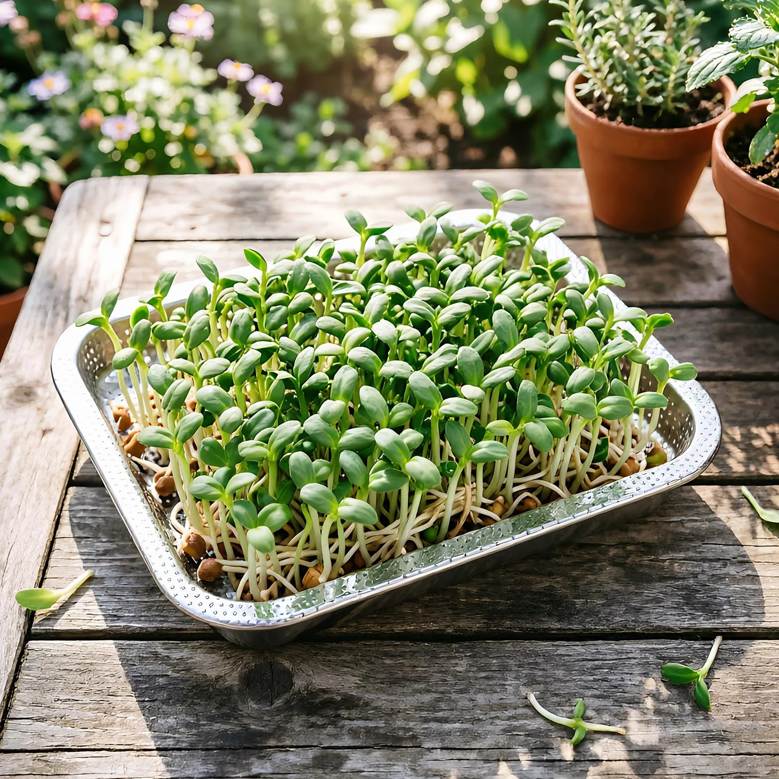 BORDEAG Lot de 2 bols à germination en acier inoxydable 27 x 20 x 4,8 cm Kit de culture de pousses