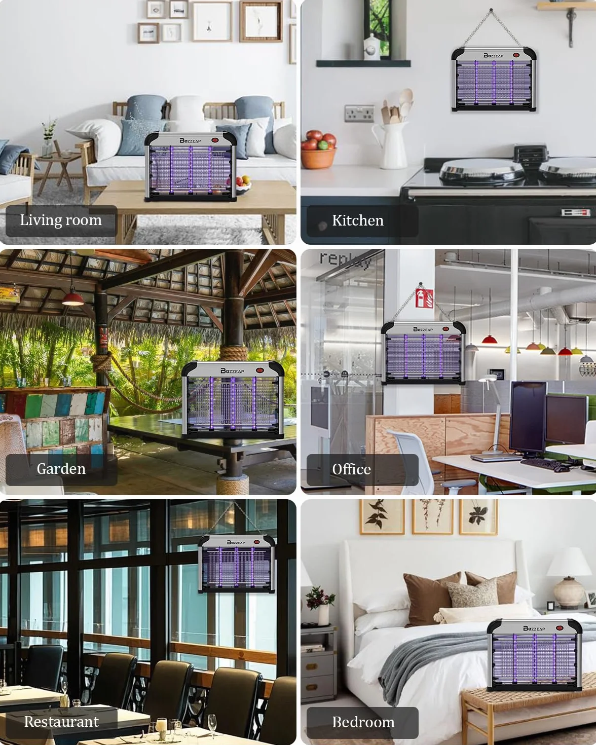 Lampe Anti-Moustiques Électrique 4200V, Double Onde UV 365+395nm, Piège Intérieur sans Produit Chimique