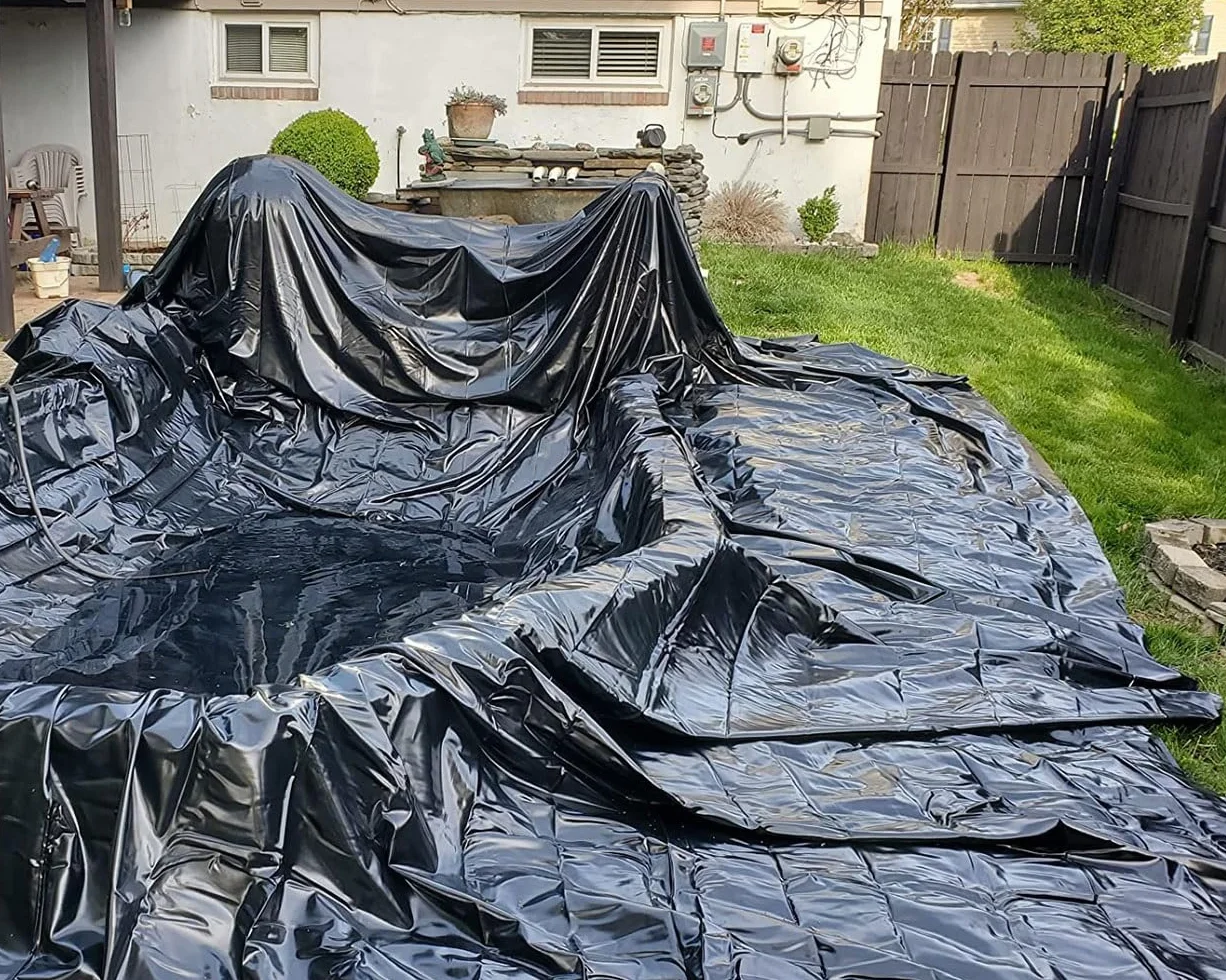 Bâche de Bassin HDEP Noir Imperméable Liner pour Bassin koï 4x7m