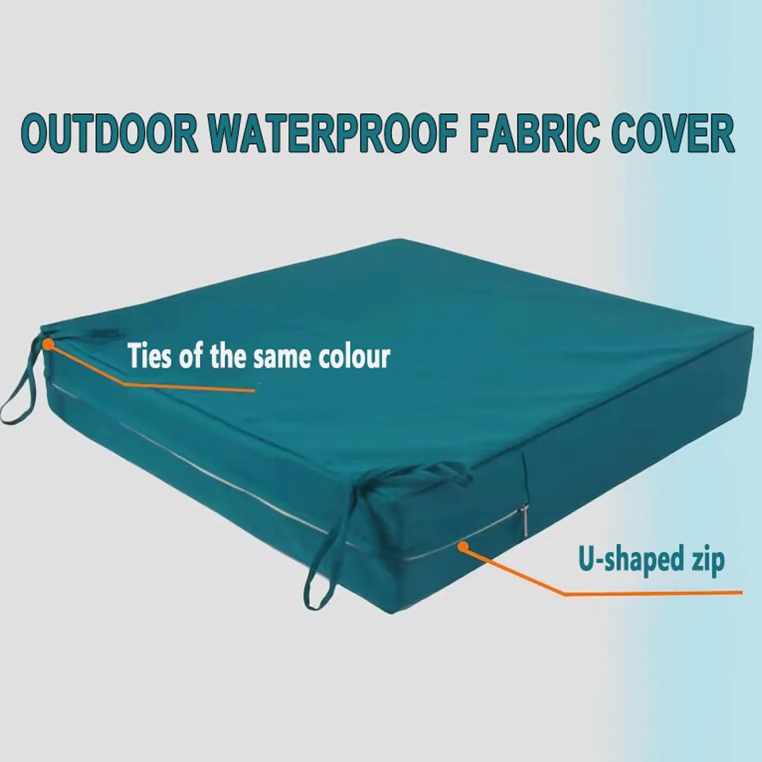 Housse de Coussin 60x60/45x45/50x50cm Exterieur Impermeable pour Salon de Jardin