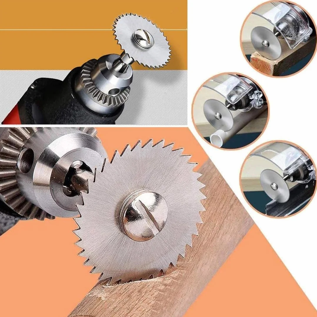8 Pièces Disques de Coupe pour Dremel, HSS lames de scie outil rotatif, (Acier de nitruration) circulaire Disques de lame de scie, Lame Mini Scie Circulaire pour Couper Bois, Plastique et Métal