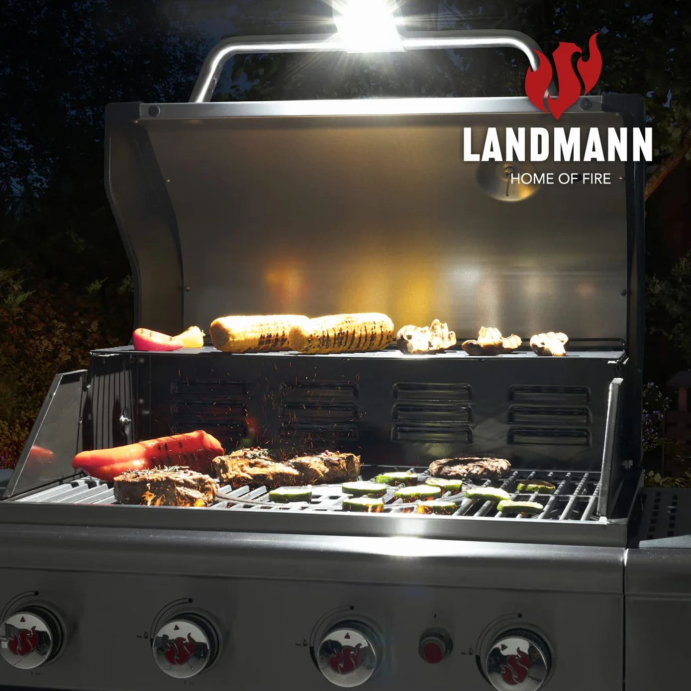 LANDMANN Lampe de barbecue magnétique LED rechargeable 100 lumens batterie lithium-ion
