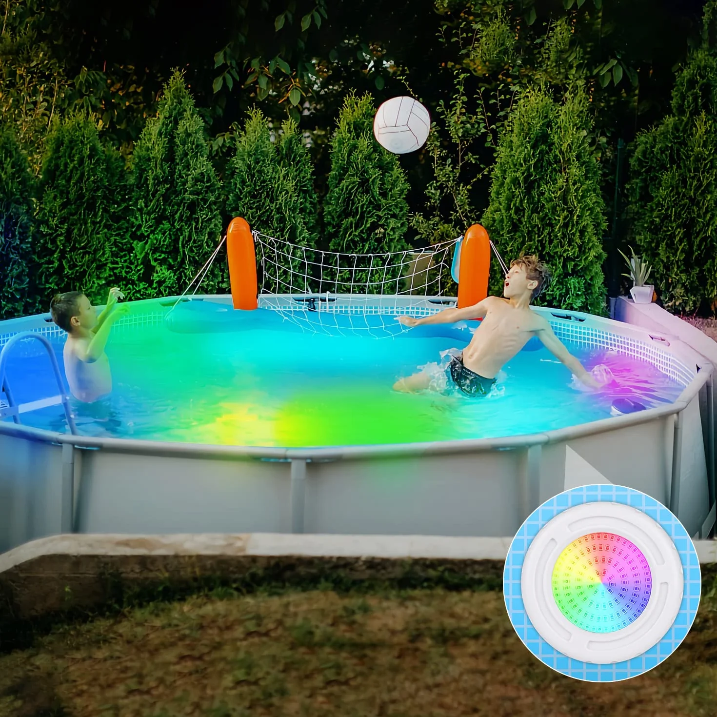 Éclairage de piscine LED 12W RGB IP68 12V avec télécommande câble 7m