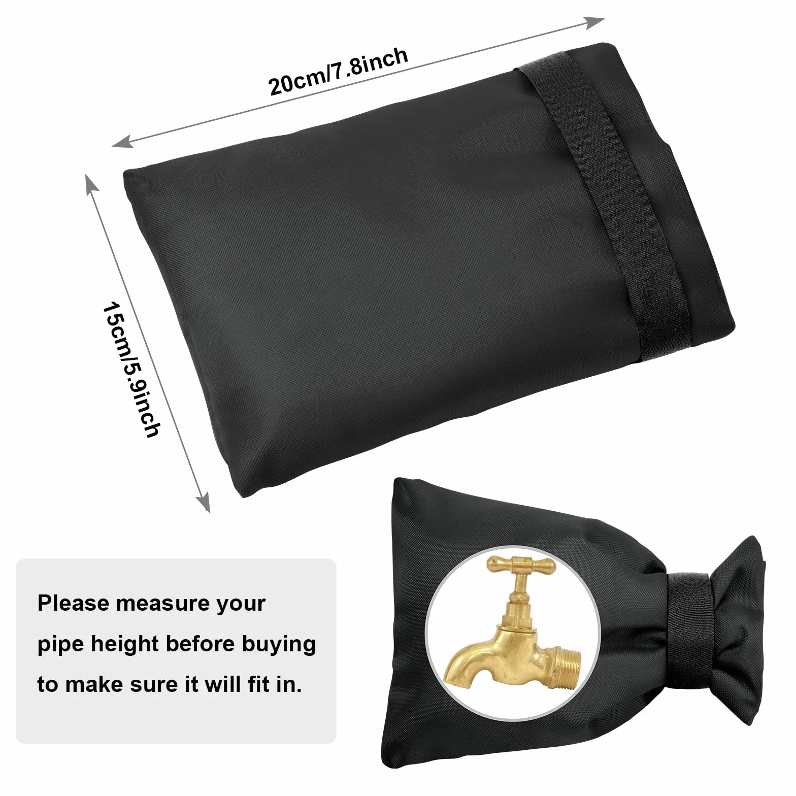 Vicloon Housse de Robinet pour L'extérieur 2pcs Antigel Imperméable 20cm x 15cm Noir