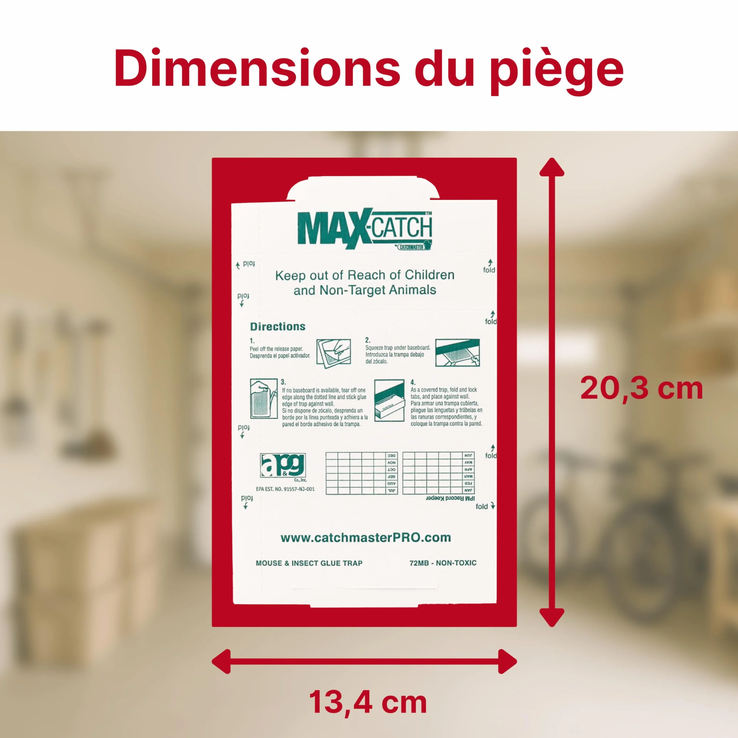 Catchmaster 72MAX Plaque Collante Souris XXL 9 Pièges à Souris avec Appât Cacahuète Non-Toxique