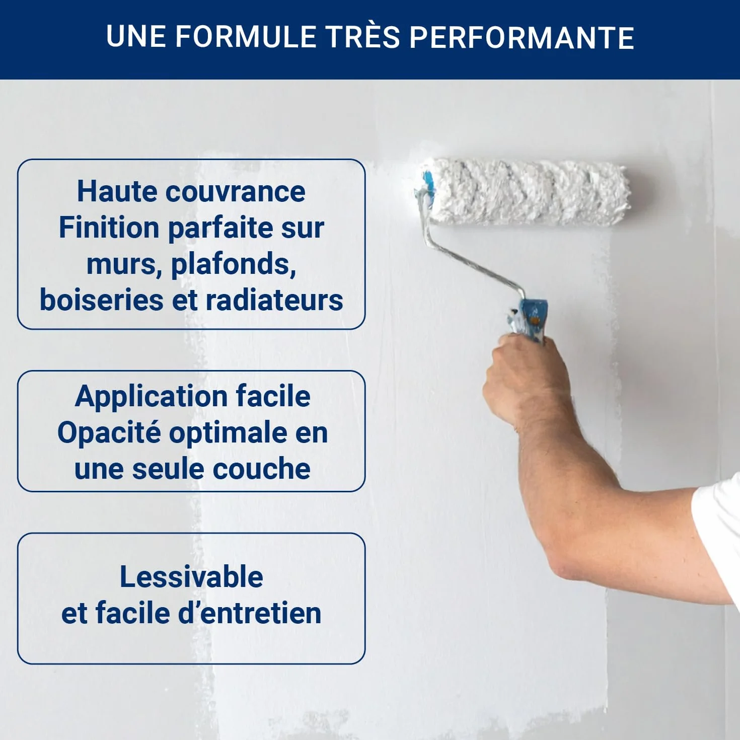 RIPOLIN - Peinture Monocouche pour Murs, Boiseries & Radiateurs - Intérieur - Finition Parfaite - Haute Résistance aux Chocs & Salissures - Lessivable - Velours - 10L - Blanc