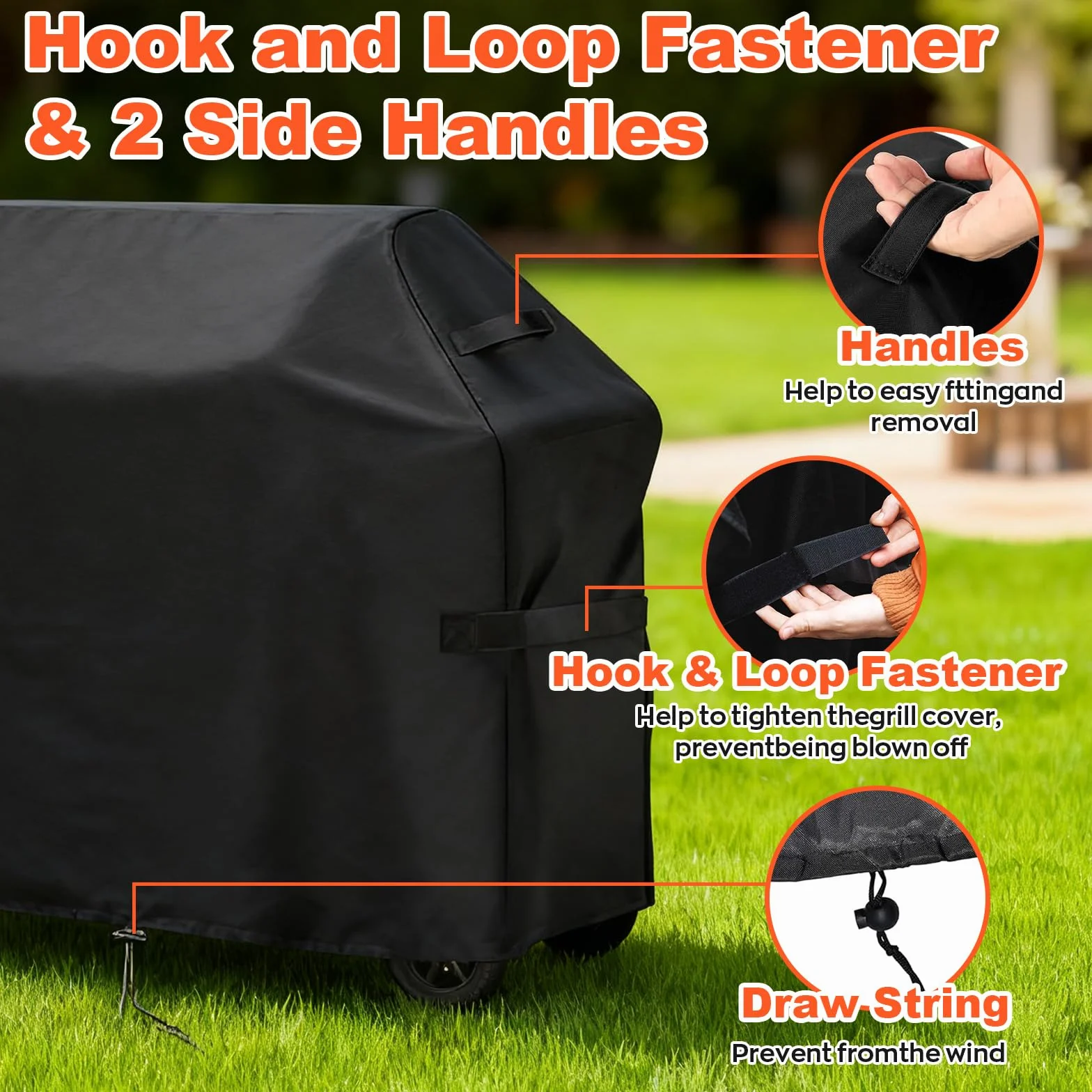 Housse de Protection pour Barbecue Imperméable 420D Oxford 132 x 66 x 109 cm