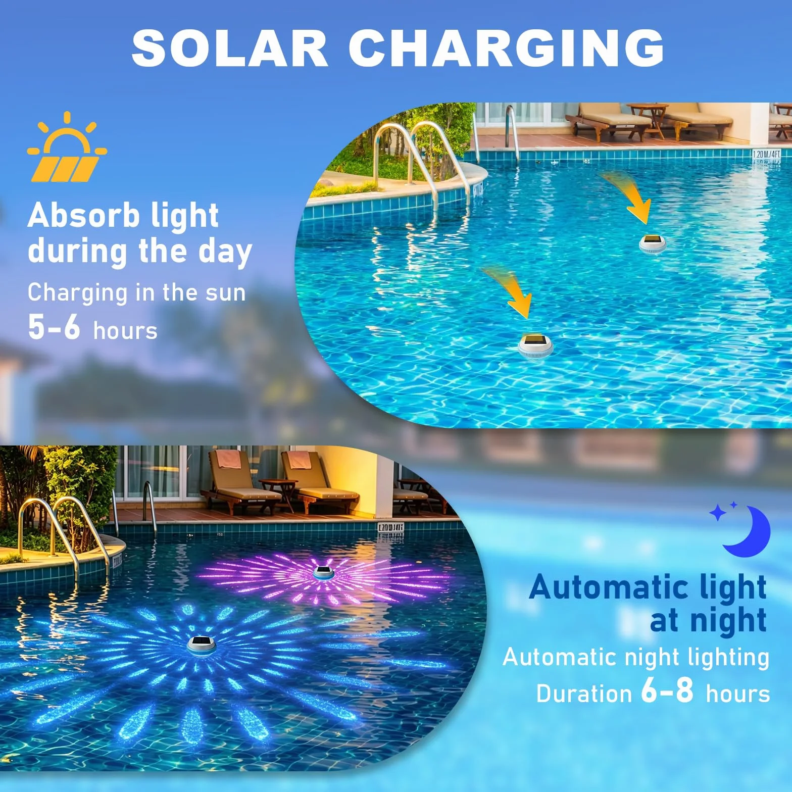 Lampe Flottante Piscine Solaire 7 Couleurs LED Éclairage Piscine Solaire