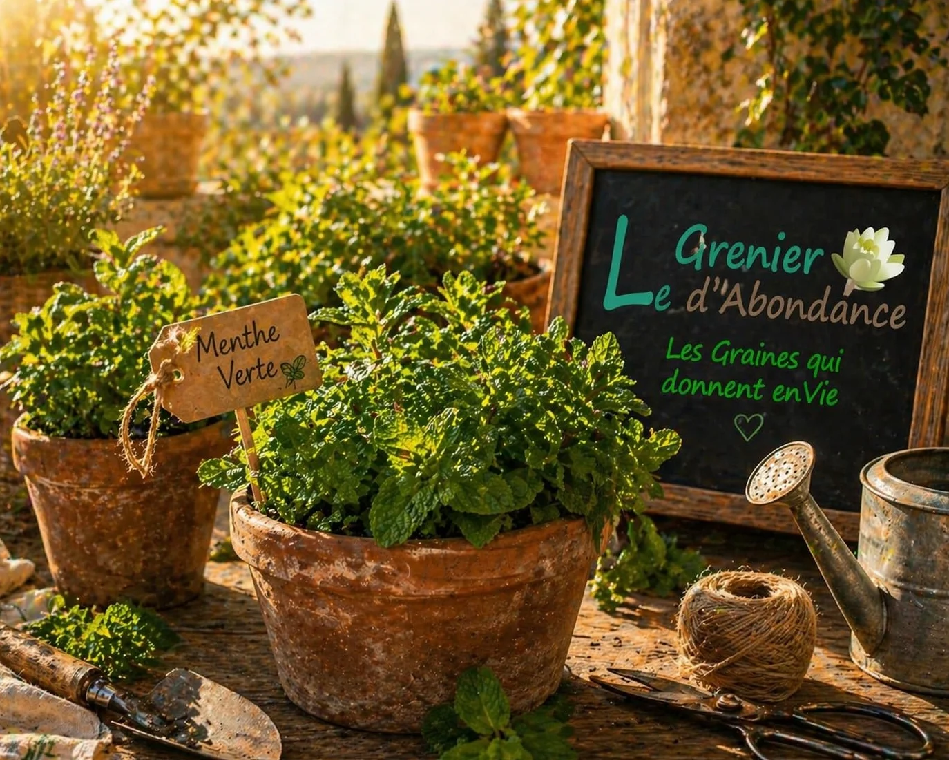 Menthe Verte - Mentha viridis - Graines Aromatiques à semer - Le Grenier d'Abondance