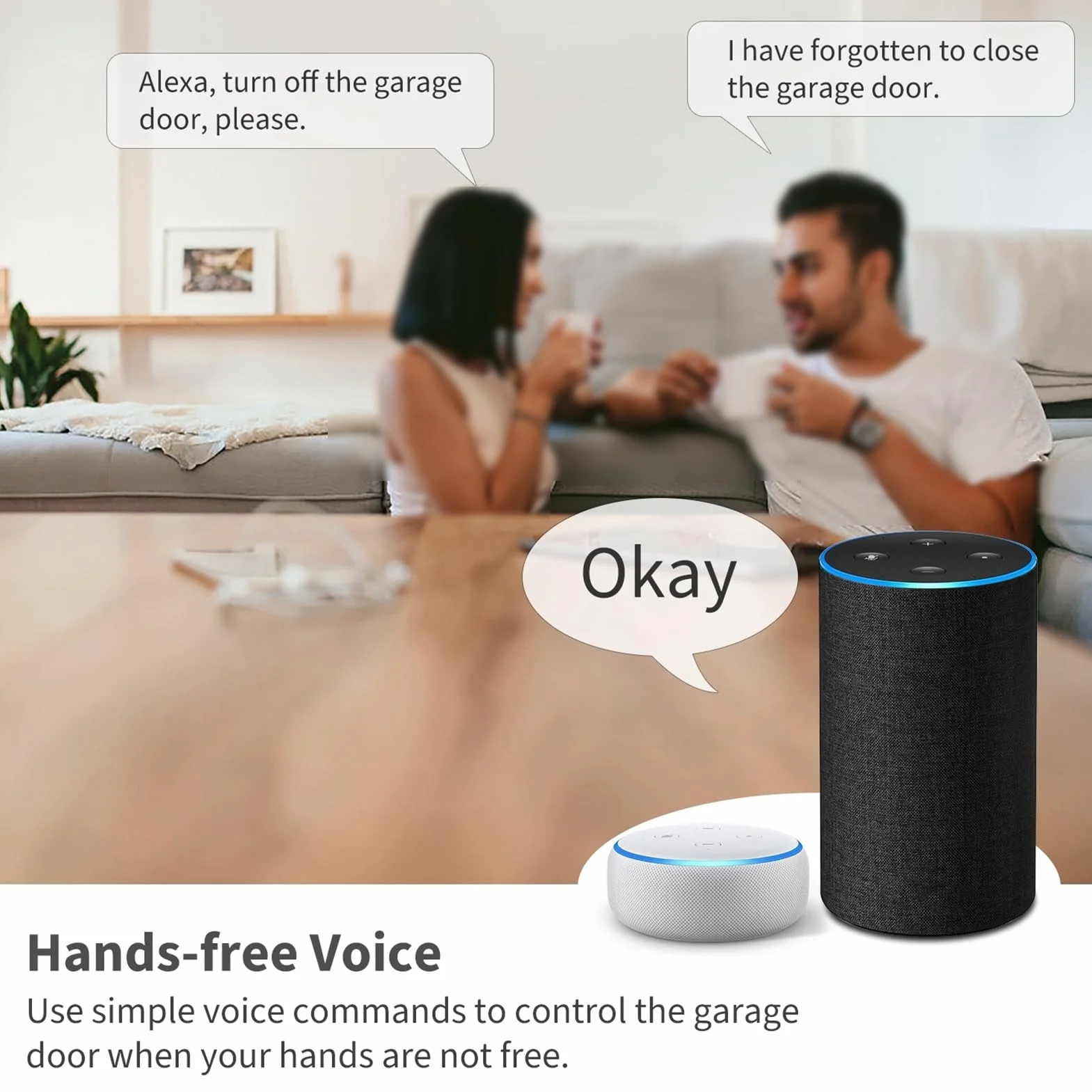 "Ouvre-porte de garage intelligent WiFi, commande vocale à distance via application, gestion pratique et sécurisée de la porte de garage, compatible avec l'application TUYA, fabriqué en matériau ABS
