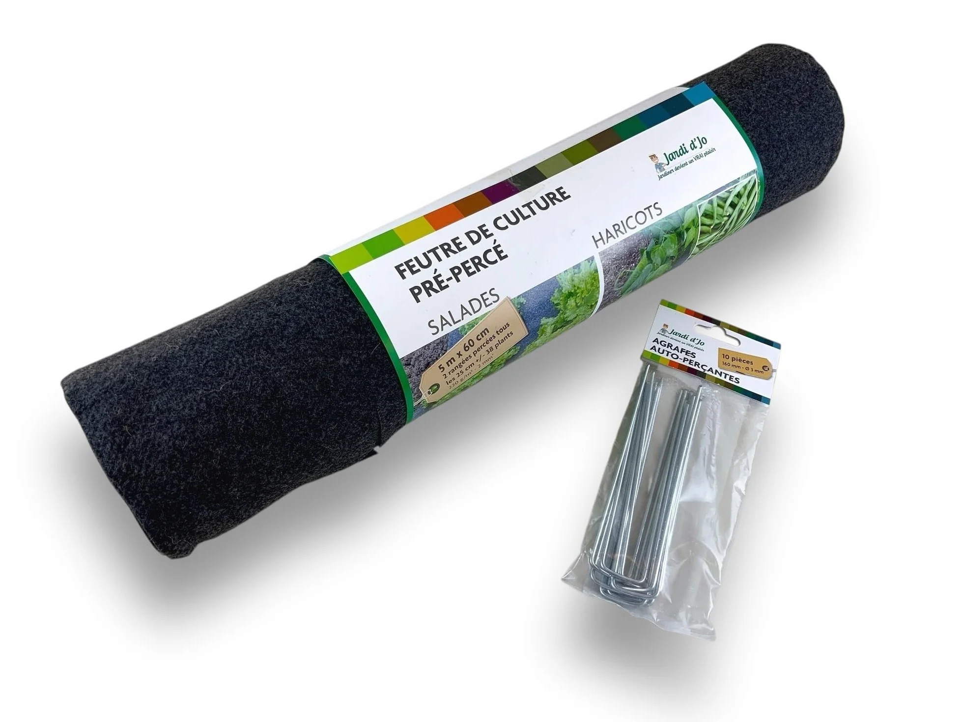 Kit de Culture Salades & Haricots 38 Emplacements Feutre Pré-percé 5 m x 60 cm 220 g/m²