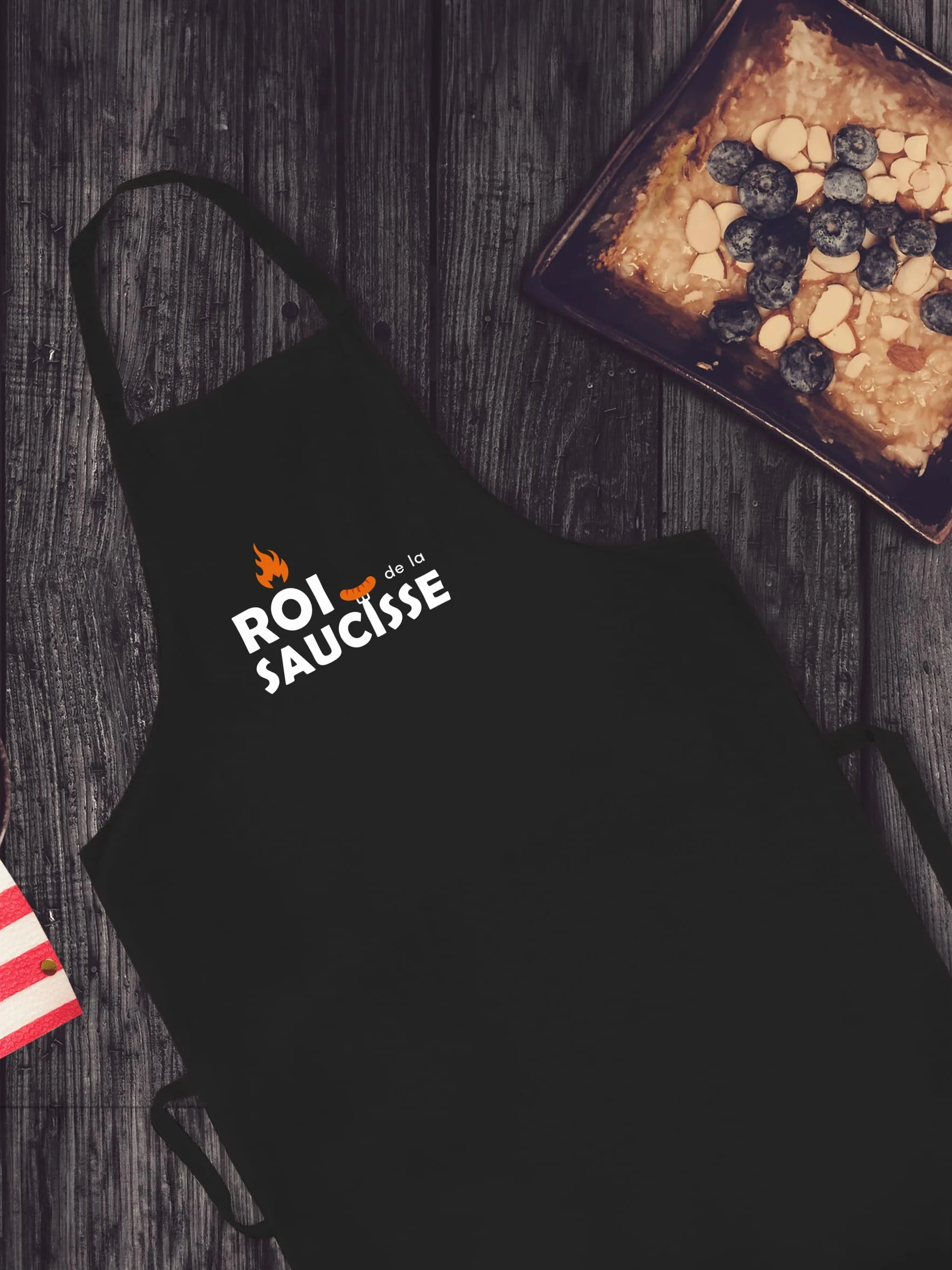 Tablier de Cuisine Drôle Roi de la Saucisse Cadeau Maîtres du Barbecue