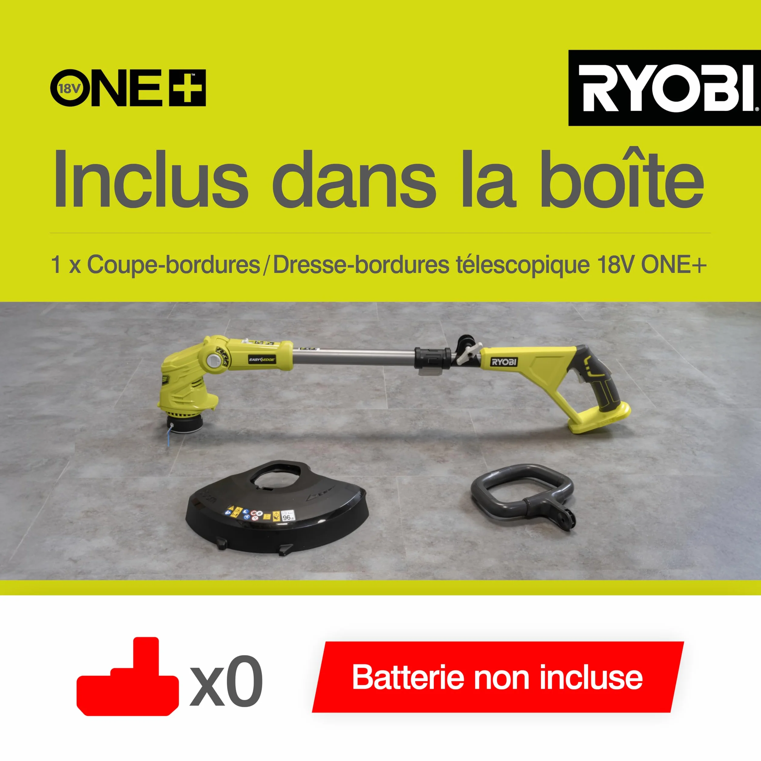 RYOBI Coupe-Bordures sans Fil 18V One+ OLT1832 Ø25-30 cm Hauteur Télescopique Mode Dresse-Bordure