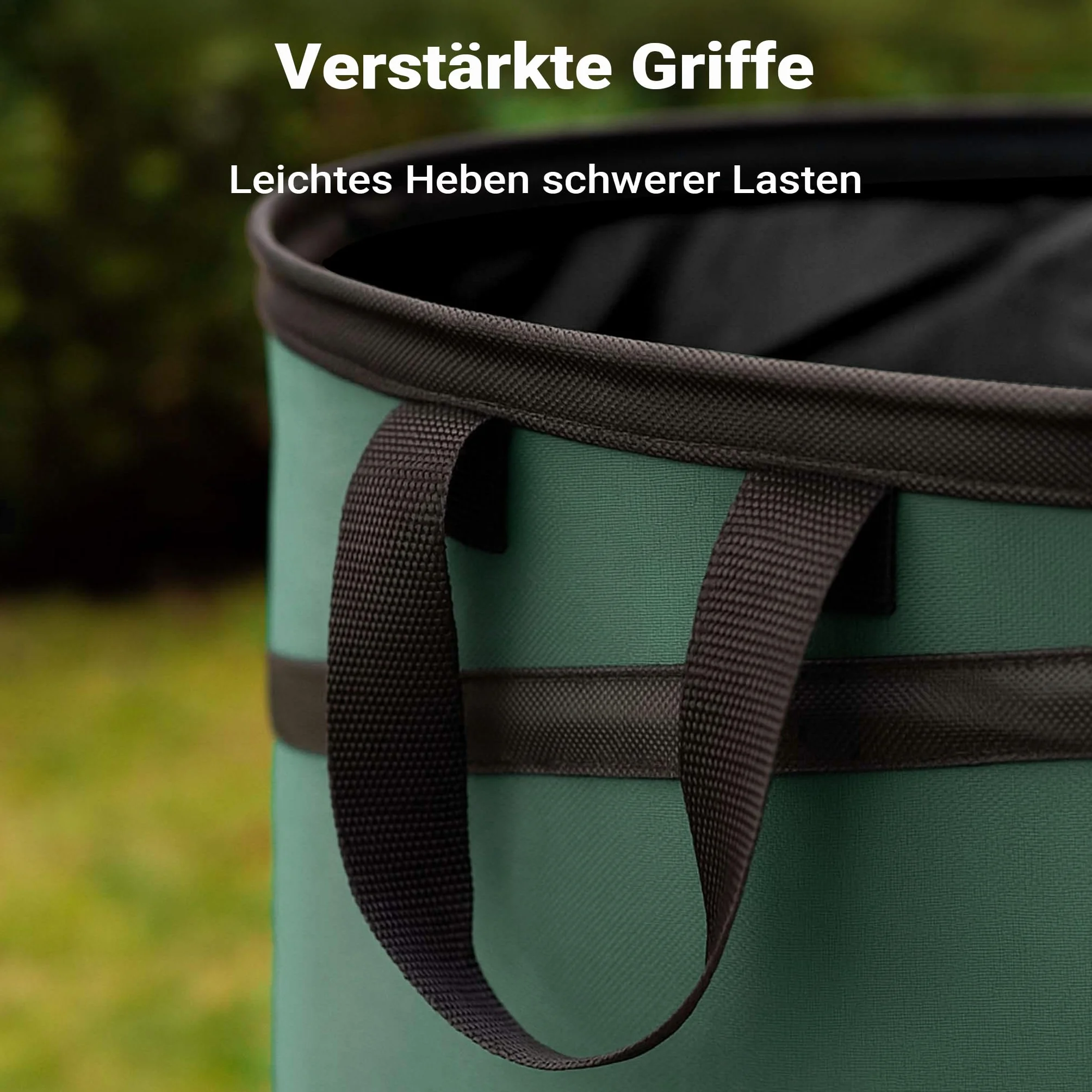 Wiltec Sac à feuilles rond 100 l vert pop-up pliable 600D Oxford polyester collecte déchets jardin