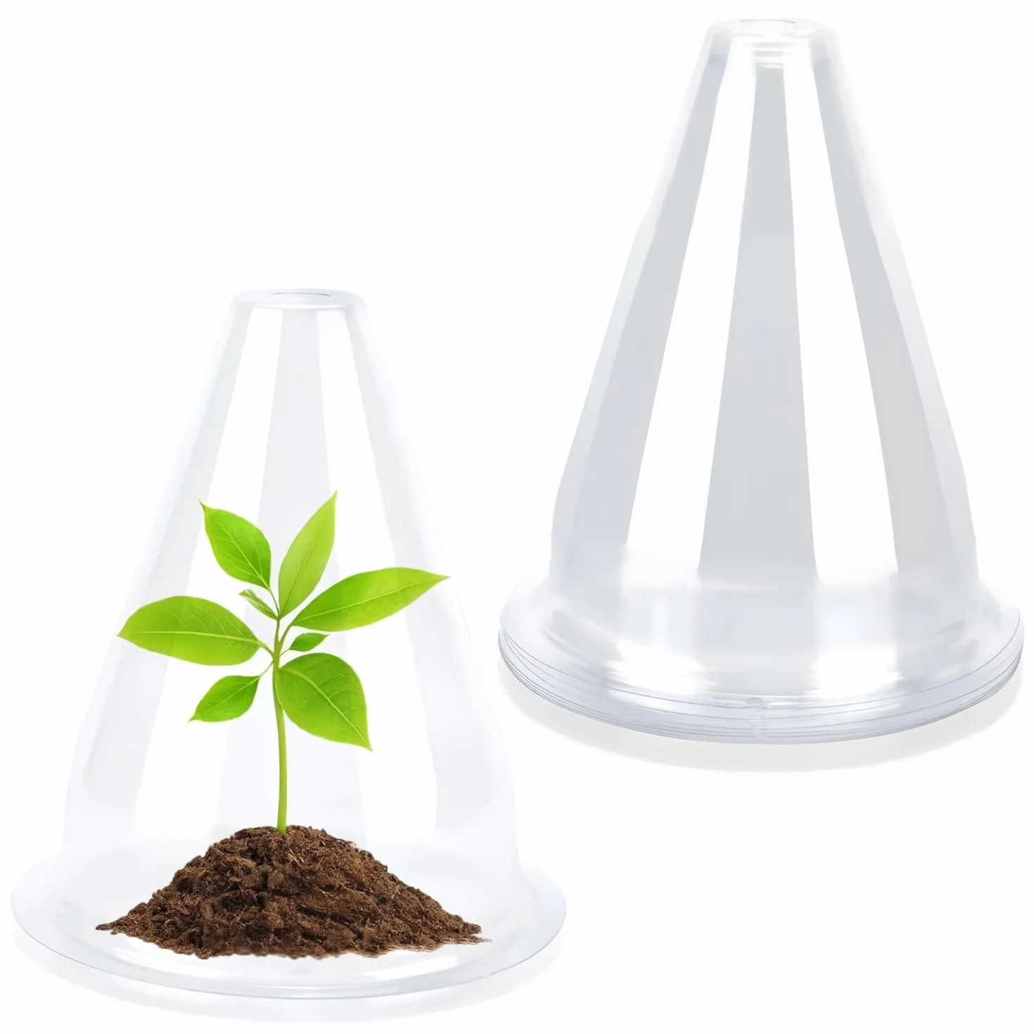 Cloches pour Plantes de Jardin 24 Pièces 24CM x 20CM Couvercle Plastique Mini Serre Protection Gel Oiseaux