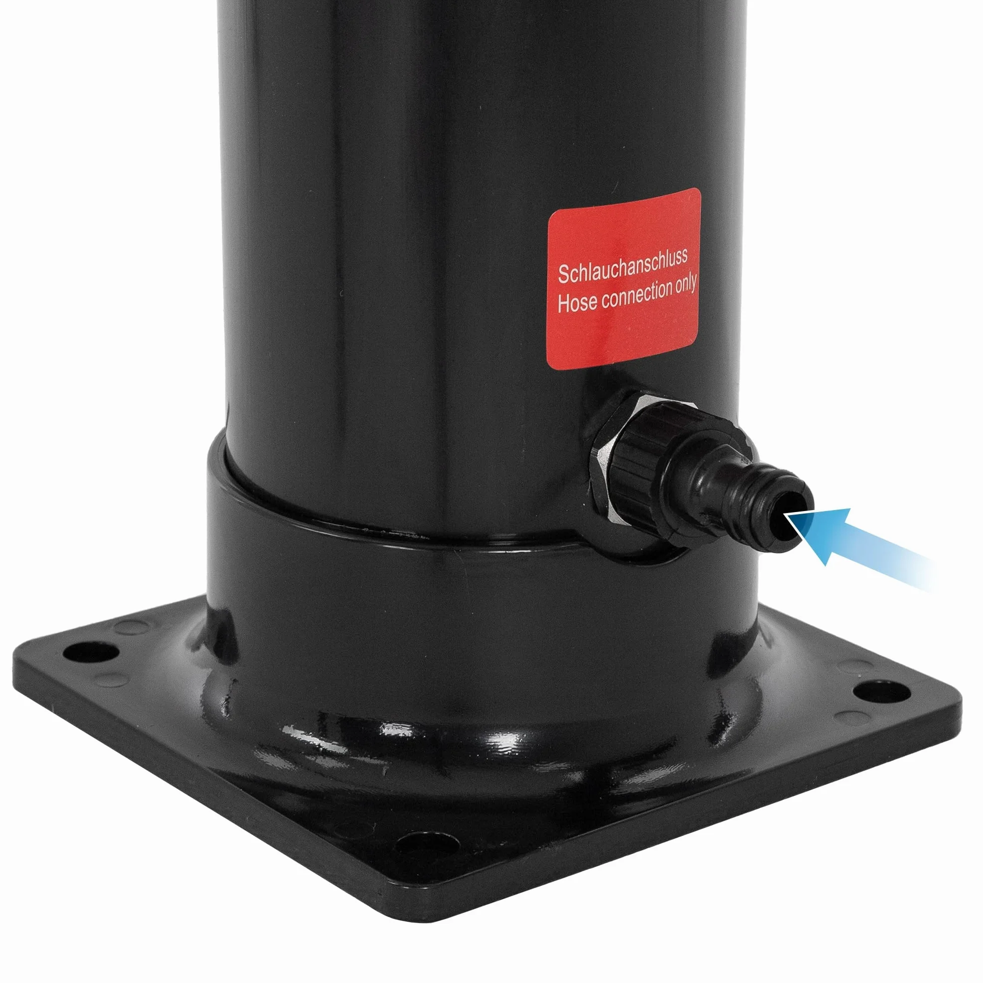 Douche Solaire de Jardin 20 L 222 cm Ronde Noir Courbé, Eau Chaude jusqu'à 60°C sans Branchement Électrique