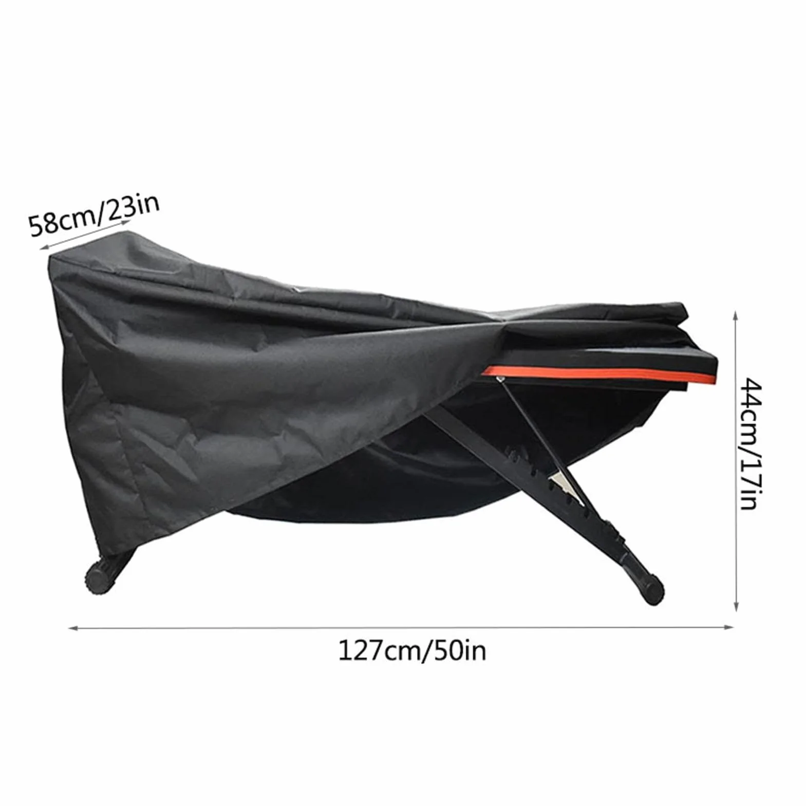 Housse Banc de Musculation Réglable Étanche Anti-UV Noir 127x58x44cm
