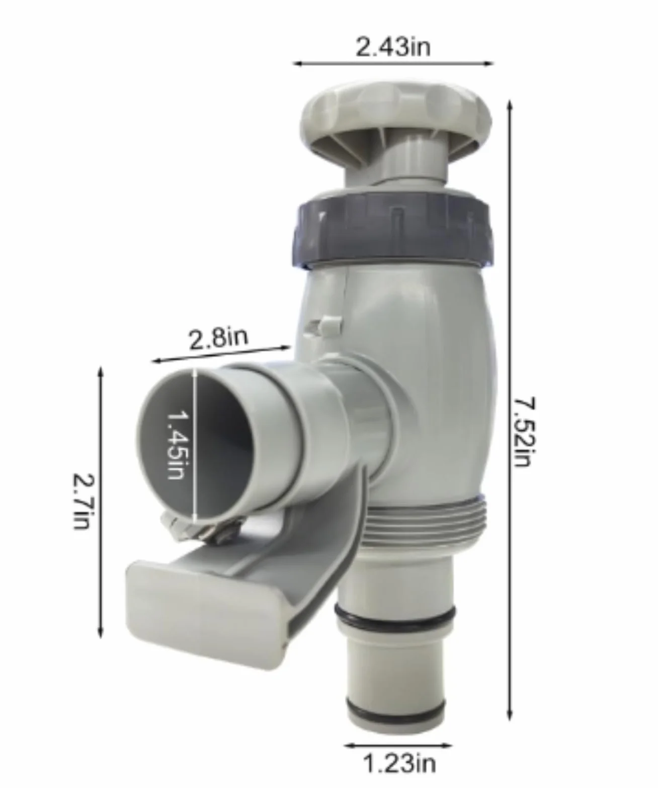Adaptateur Tuyau Piscine Hors Sol Vanne d'Arrêt Support Tuyau 32/38mm