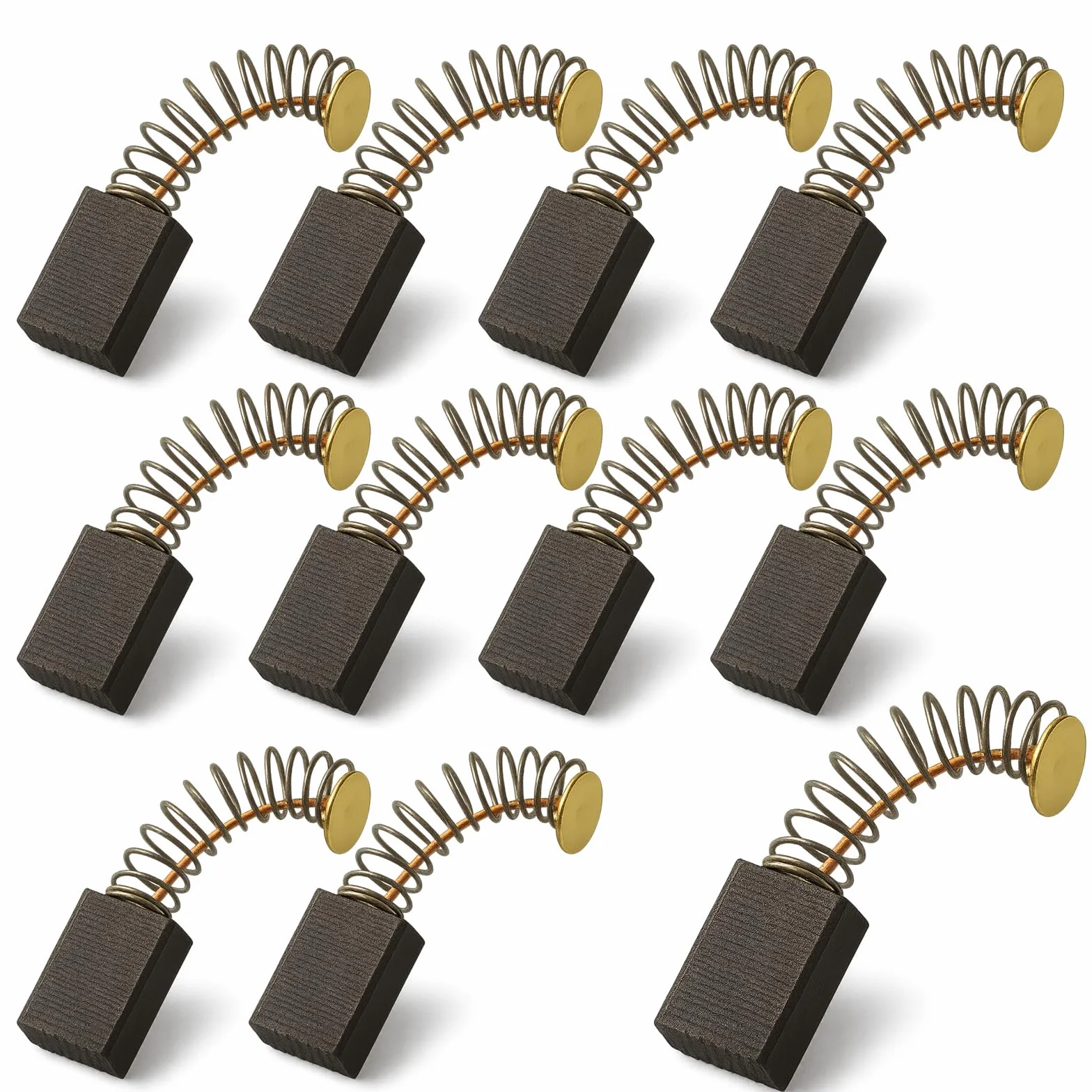 Balais Charbon 5x8x15mm pour Meuleuse d'Angle - Lot de 10 Pièces Compatible Bosch/Makita/Dewalt - Haute Conductivité Graphite, Pour Marteau Piqueur et Scie Circulaire