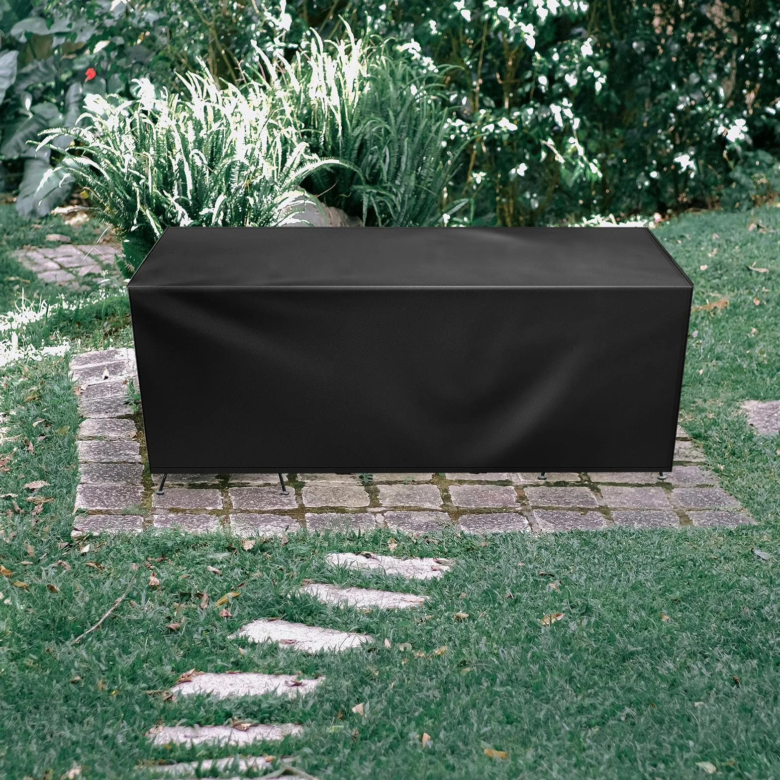 Housse de Table de Jardin imperméable 160x90x65cm Oxford 420D avec Cordon de Serrage