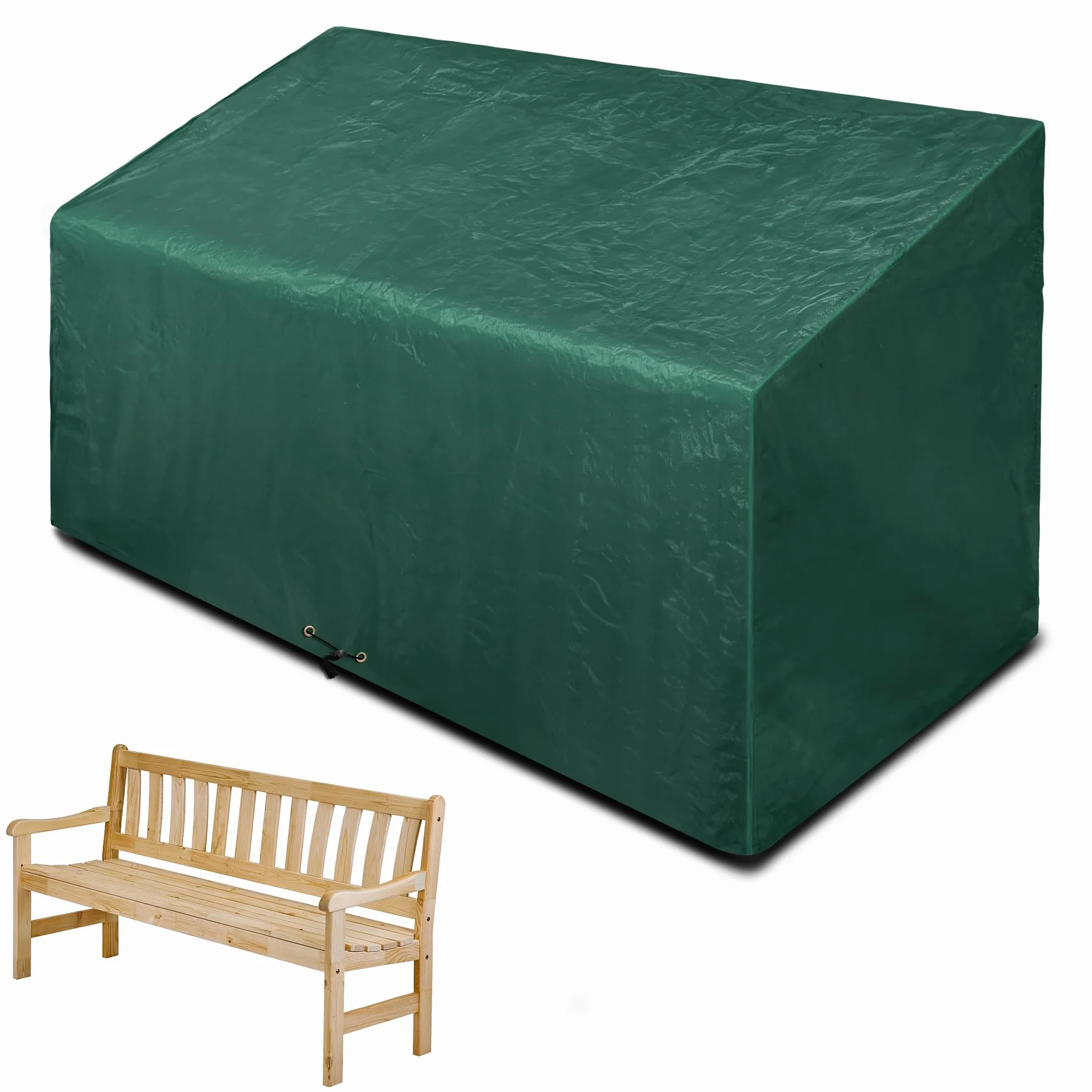 Housse de protection imperméable pour banc de jardin 3 places 163 x 66 x 63/89 cm anti-UV coupe-vent