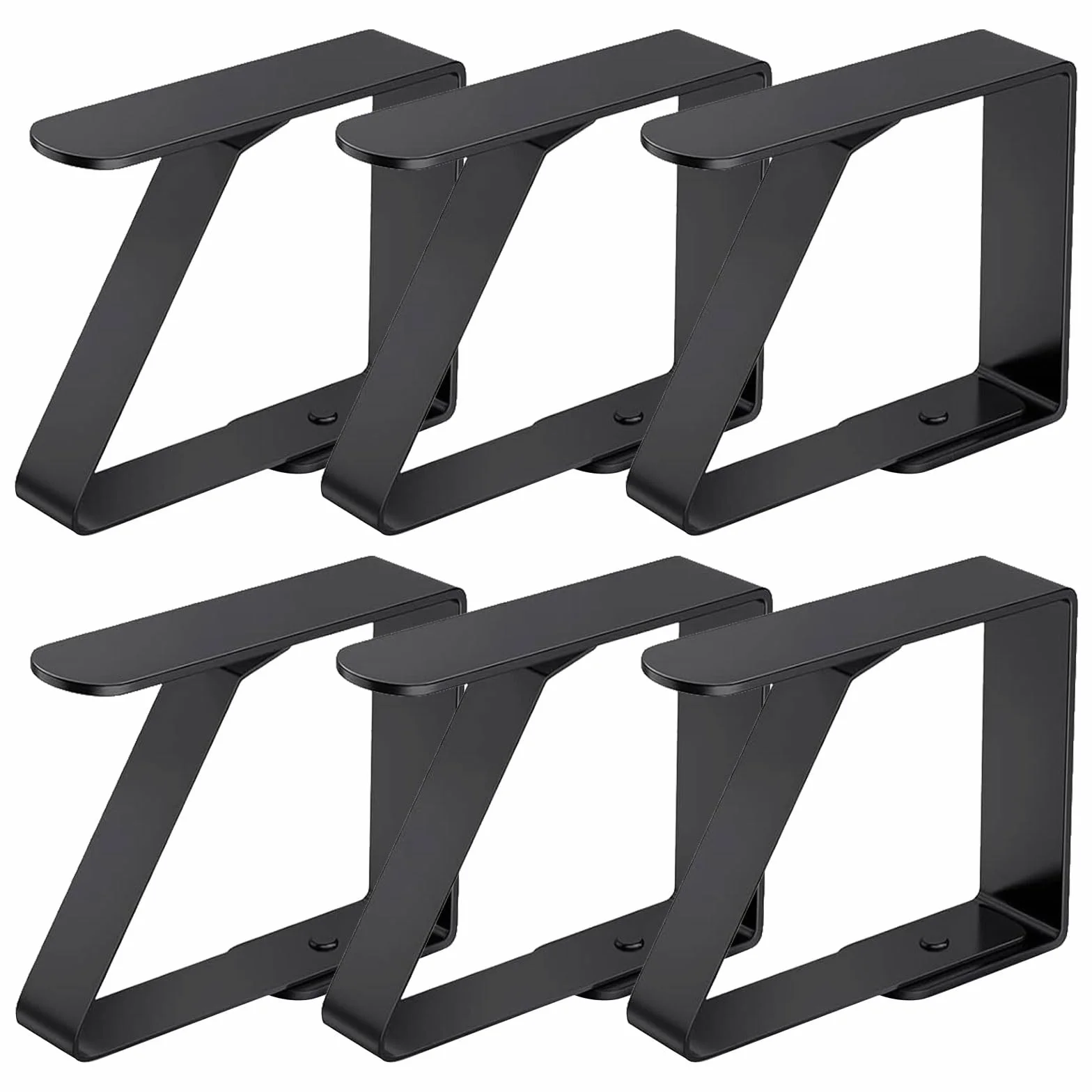 VIKY Grande pince de serviette 7 cm acier inoxydable 6 pièces noir