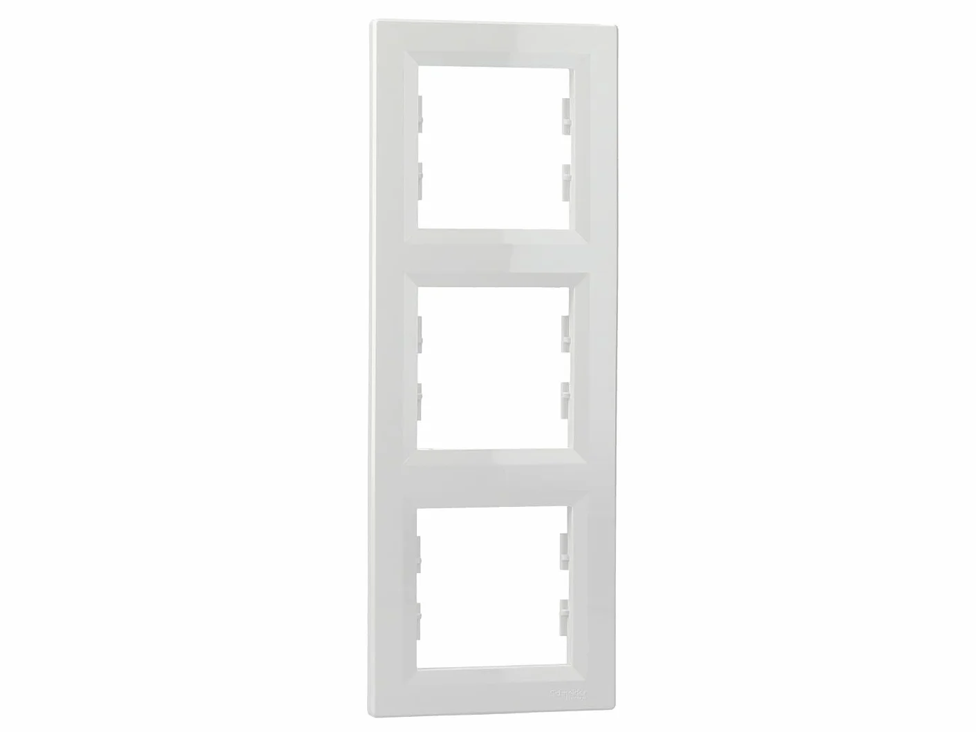 Schneider Electric Asfora EPH5810321D Cadre vertical pour prise et interrupteur, 3 prises, blanc, 1 pièce