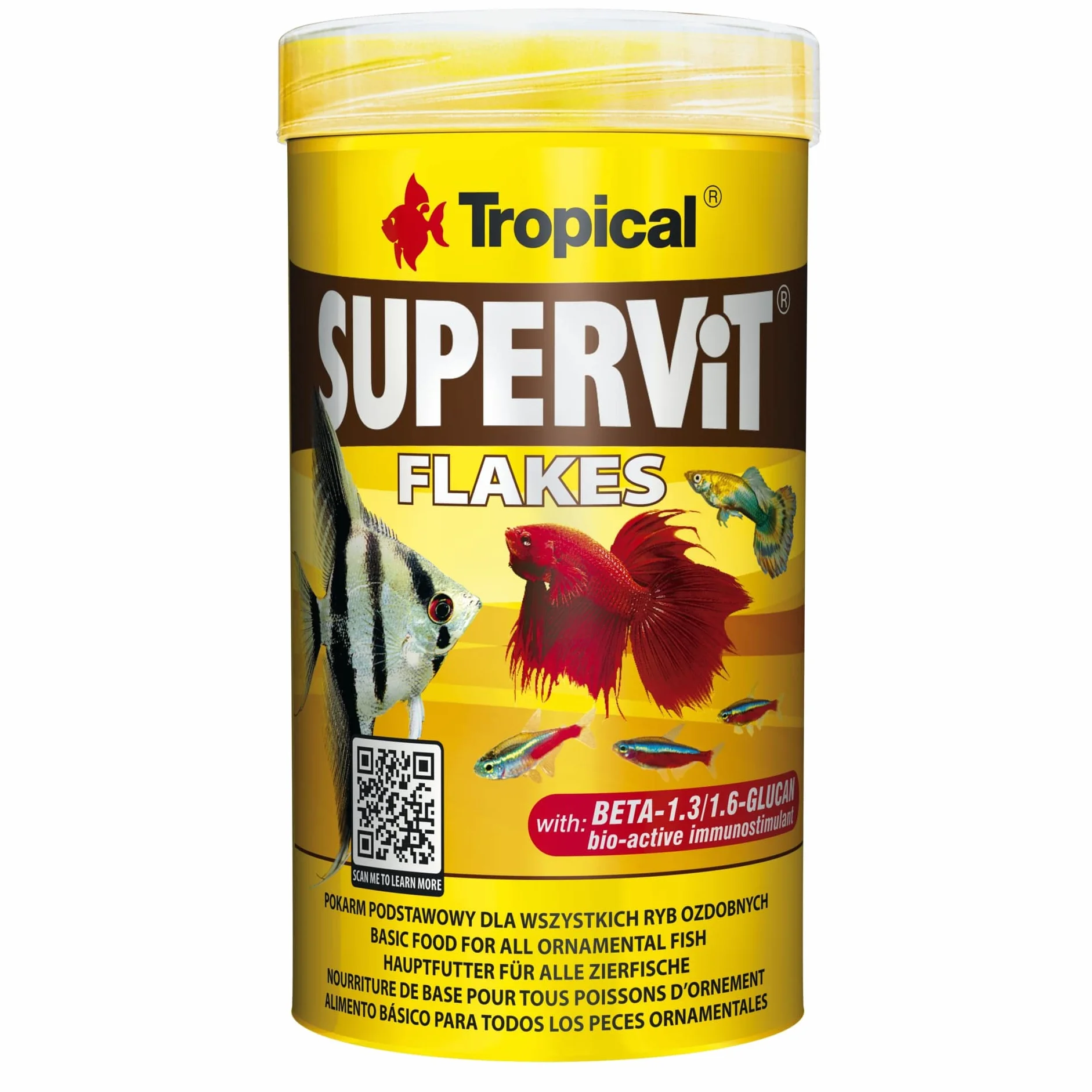 SUPERVIT 250ml 50g Nourriture de base pour poissons d'ornement en flocons