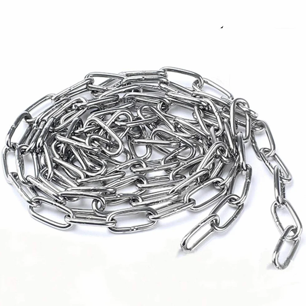 Chaîne en Acier Inoxydable 304 Solide et Robuste Avec Maillons Soudés en Acier pour clôture, Promenade et Chaîne de Chien, Chaîne De Séchage, Charge Maximale de 200KG, 4mm - 1 Mètre