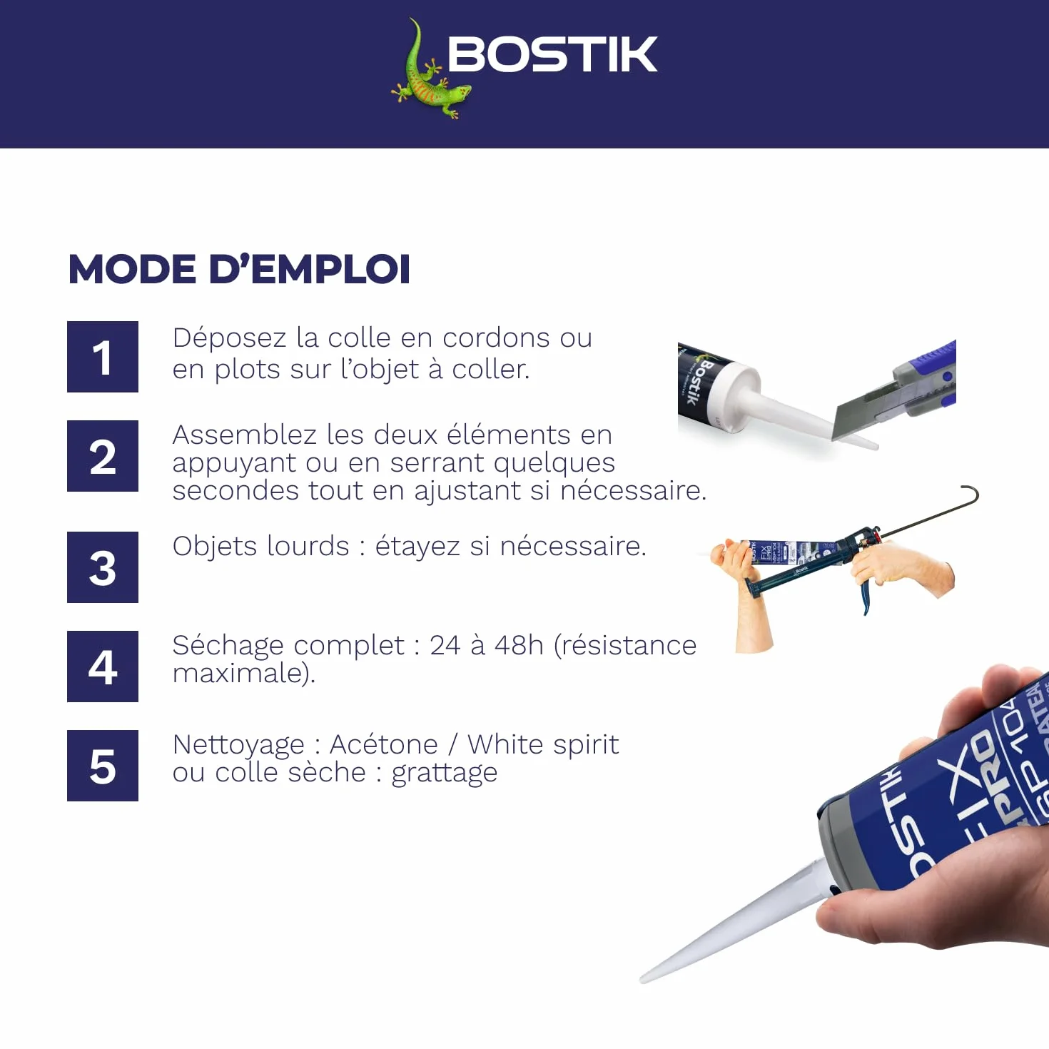 Bostik FIX&PRO MSP 104 Noir – Mastic Colle et Joint Auto, Bateau, Camping Car – Tous matériaux – Résiste aux UV, Intempéries et à l’Eau de Mer – MS Polymère – 290ml