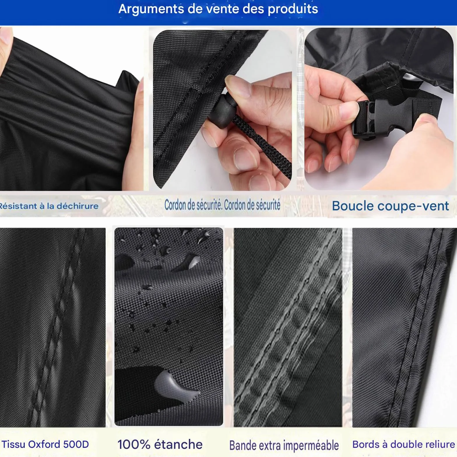 Housse de Protection pour Barbecue Weber 57 cm, 600D Oxford imperméable, Ø71x68 cm