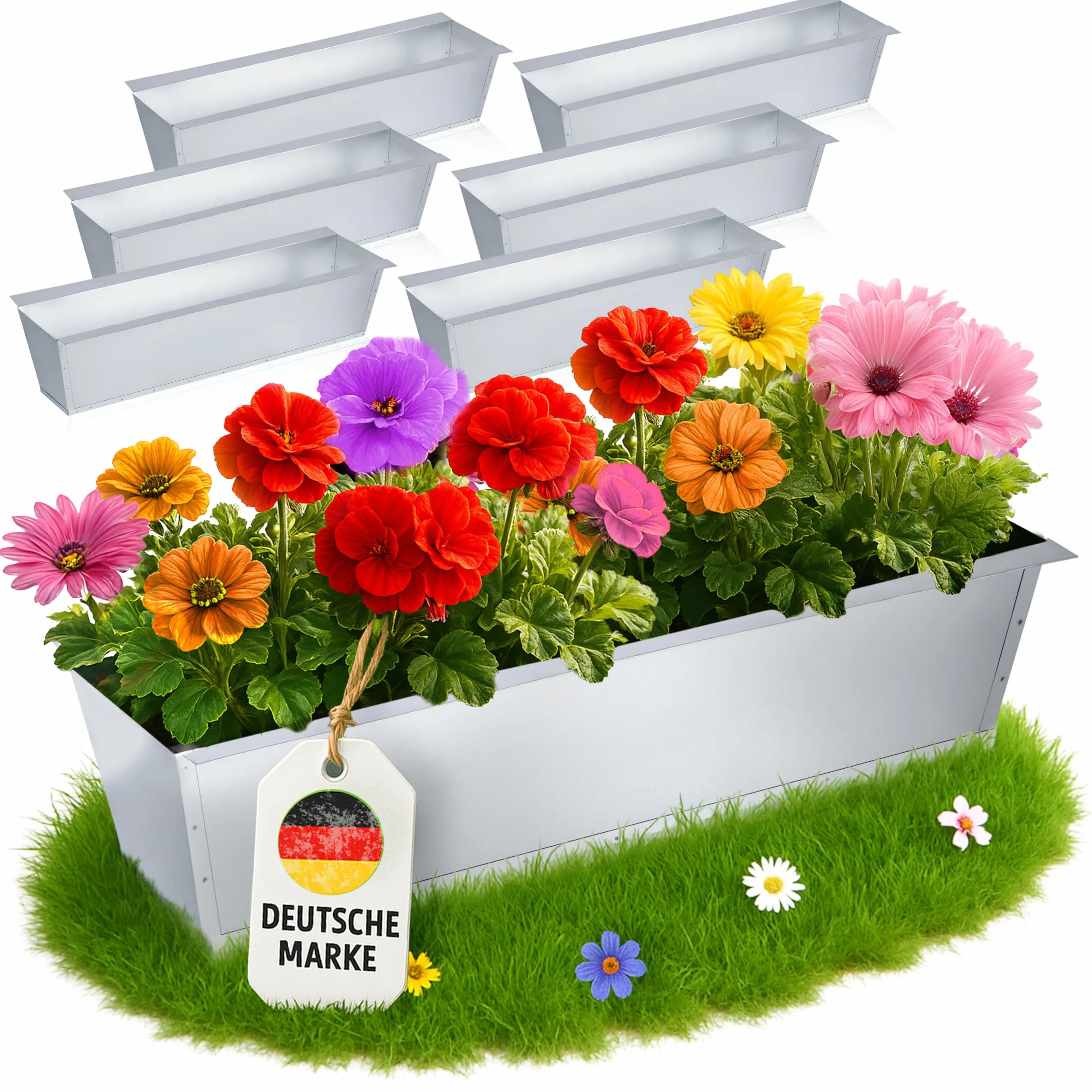 Jardinière pour palettes européennes Métal galvanisé 38,1 x 13 x 9 cm Résistant aux intempéries