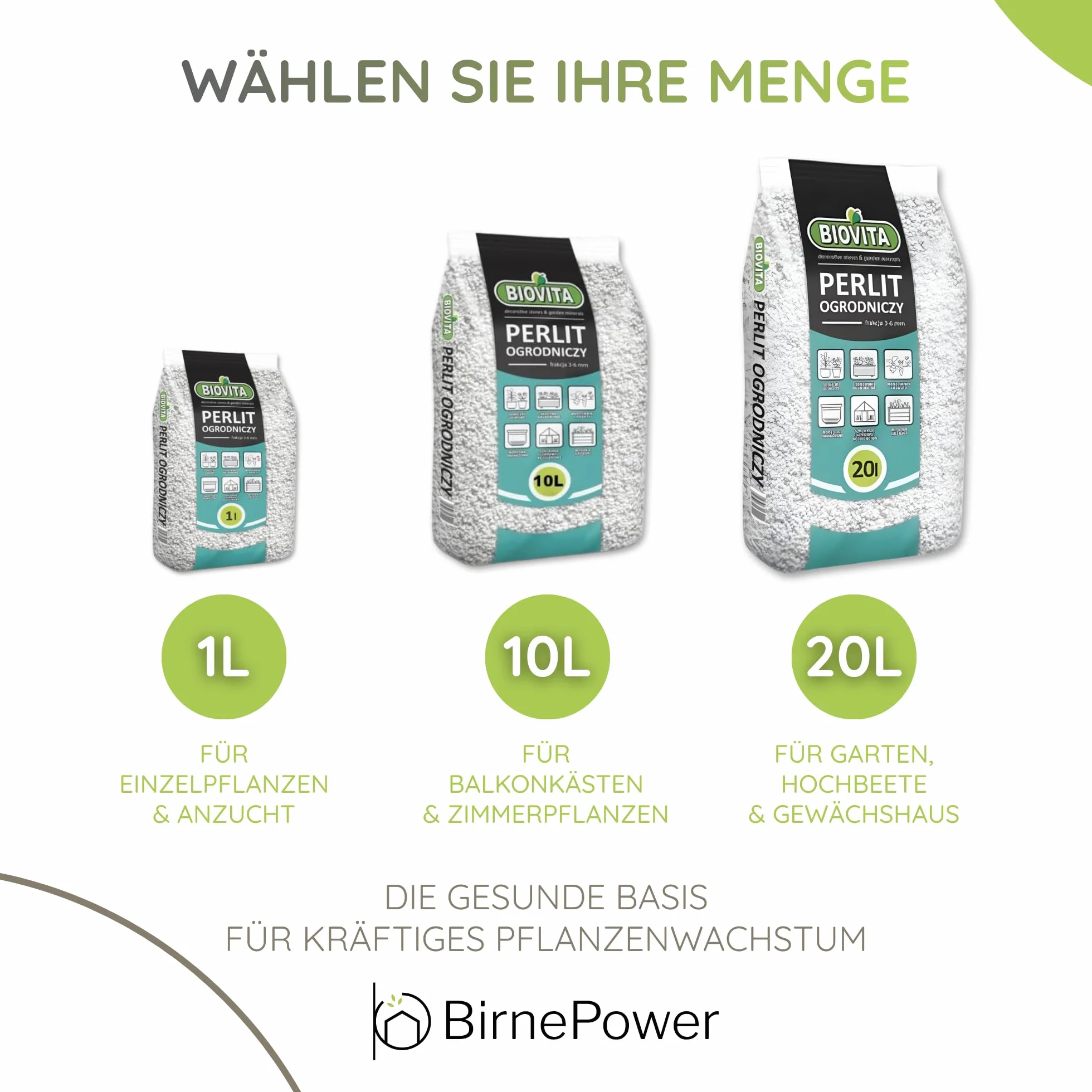Perlite Horticole 10L BIOV, Substrat de Culture pour Drainage et Rétention d'eau, Granulométrie 2-6mm
