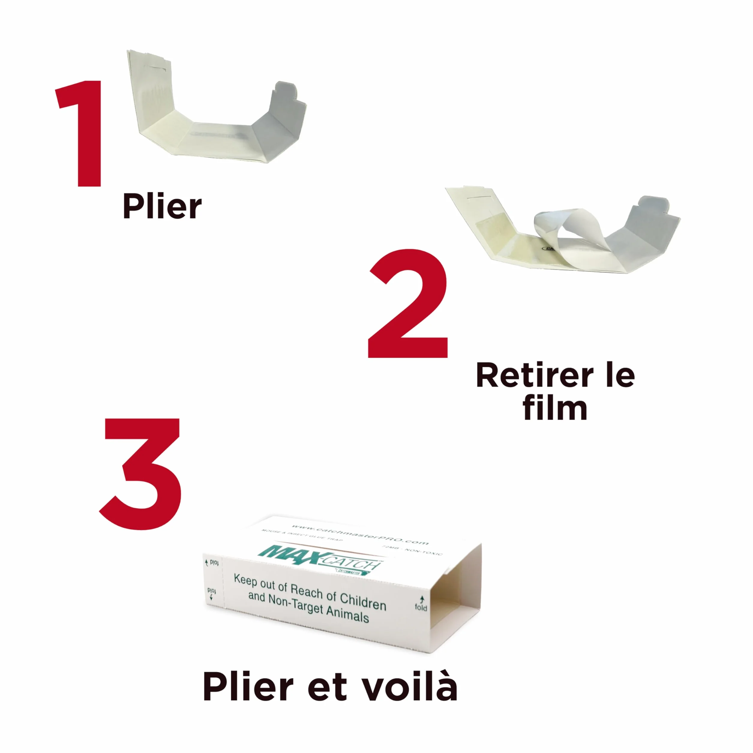 Catchmaster 72MAX Plaque Collante Souris XXL 9 Pièges à Souris avec Appât Cacahuète Non-Toxique
