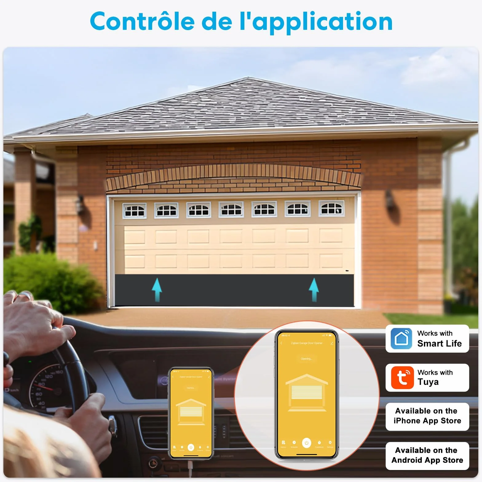 LoraTap ZigBee Smart Commande de porte de garage | Module de relais à capteur Reed intégré | USB 5 V/DC 12-24 V | Compatible Tuya App/Alexa | Installation en 15 minutes