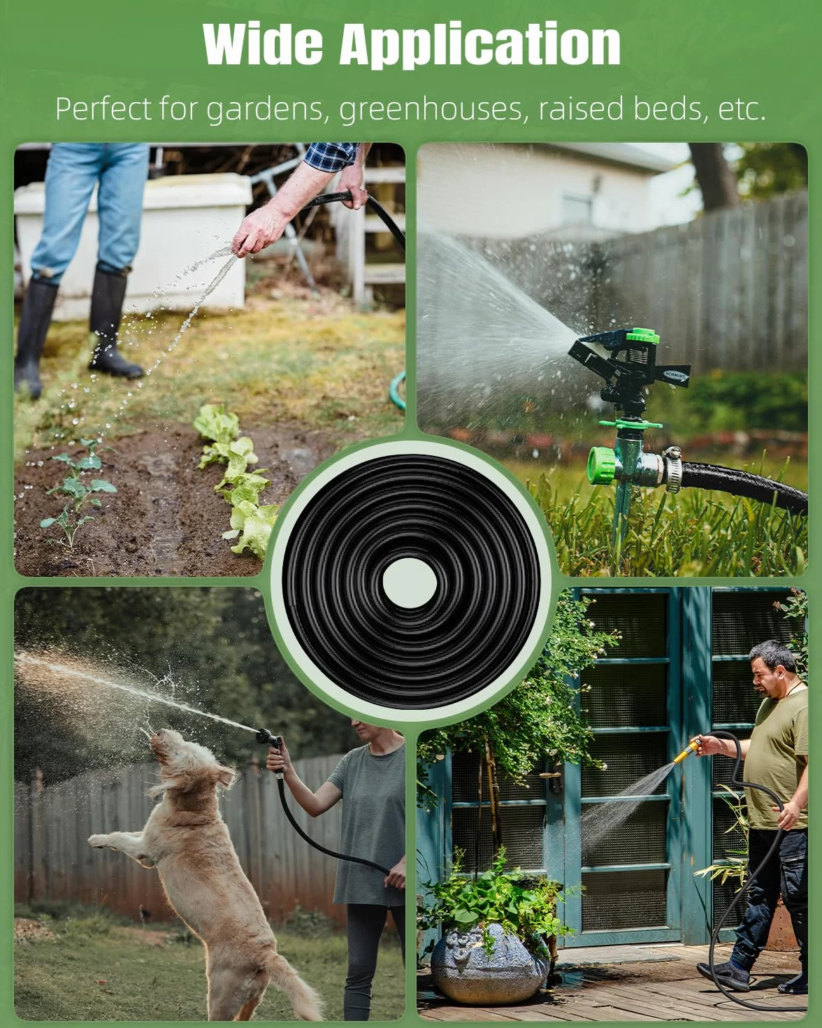 Pawfly Tuyau d'irrigation goutte à goutte 15 m 12,7 mm PVC flexible avec raccords barbelés