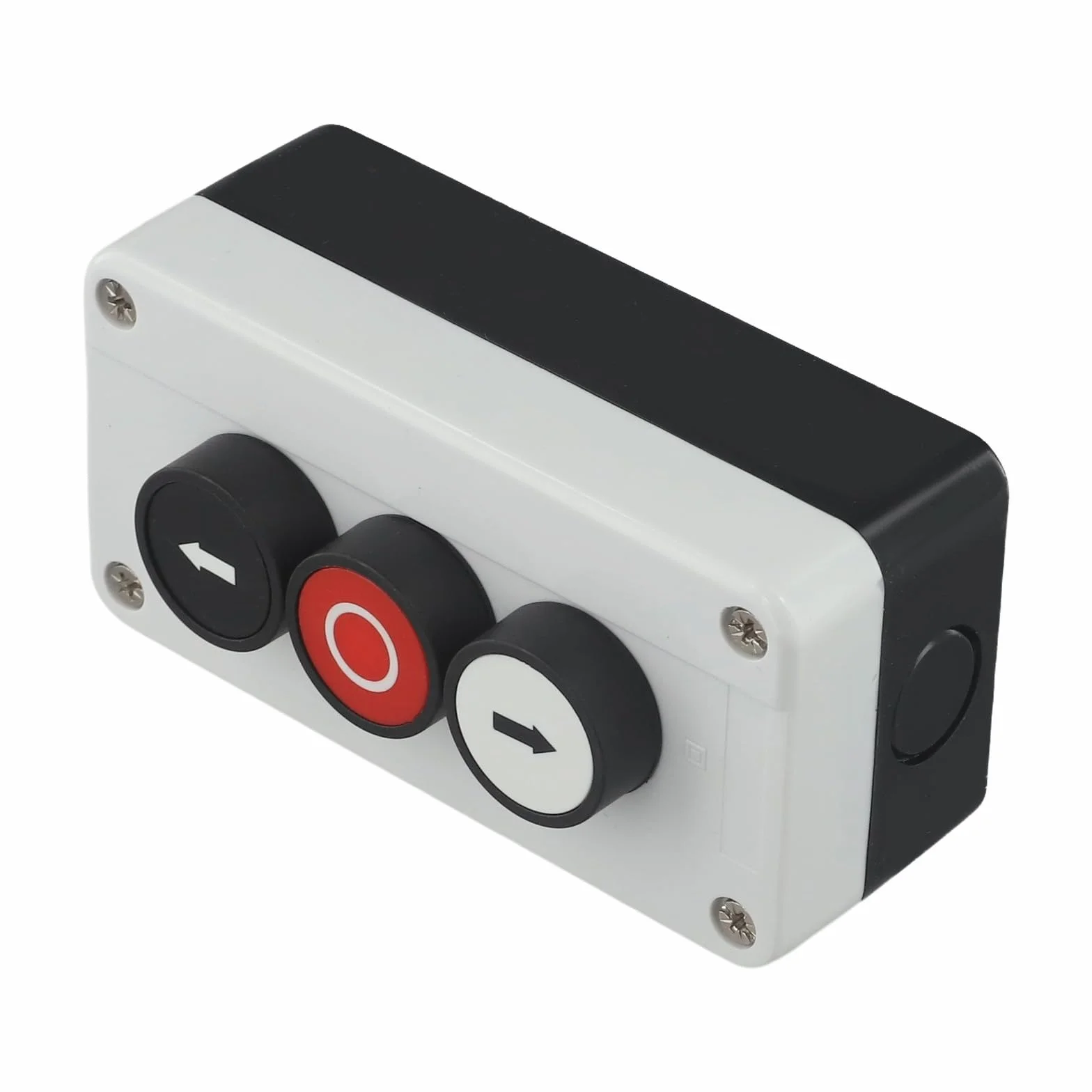 Boîtier de commande à bouton poussoir avec trois positions et design étanche pour une gestion électrique fiable