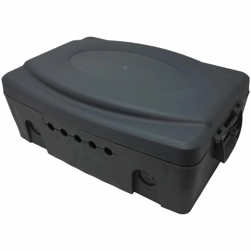 POLY POOL - PP2605 Boîtier Électrique Étanche d’Extérieur Noir - Boîtier pour Multiprise Électrique Bloc d’Alimentation Prises Programmateur