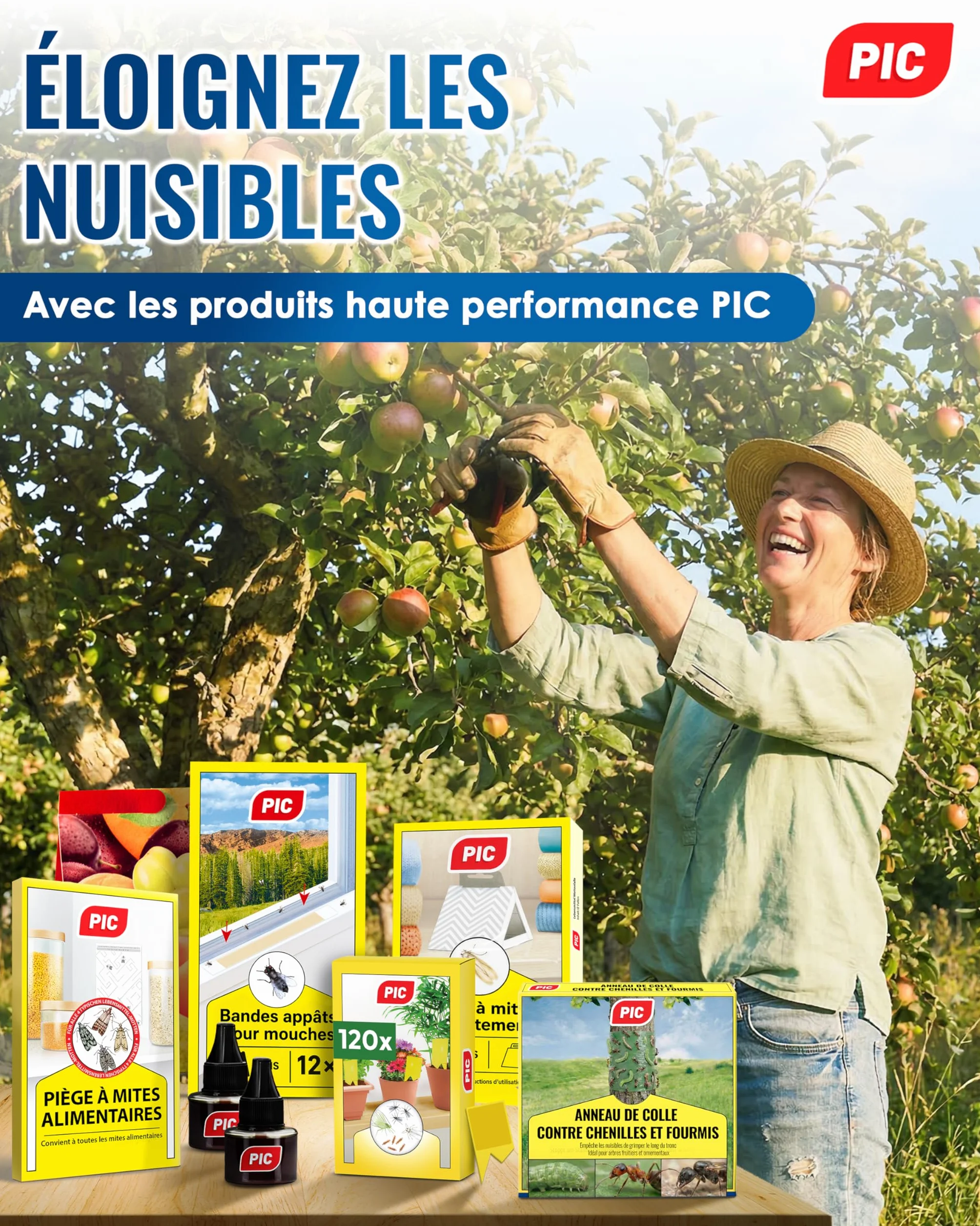 PIC Bande Glue Arbre Fruitier 5 mètres Glue Arboricole Anneau de Colle Efficace Contre Les chenilles Fourmis Autres Insectes nuisibles Convient Environ 11 Arbres circonférence 45 cm
