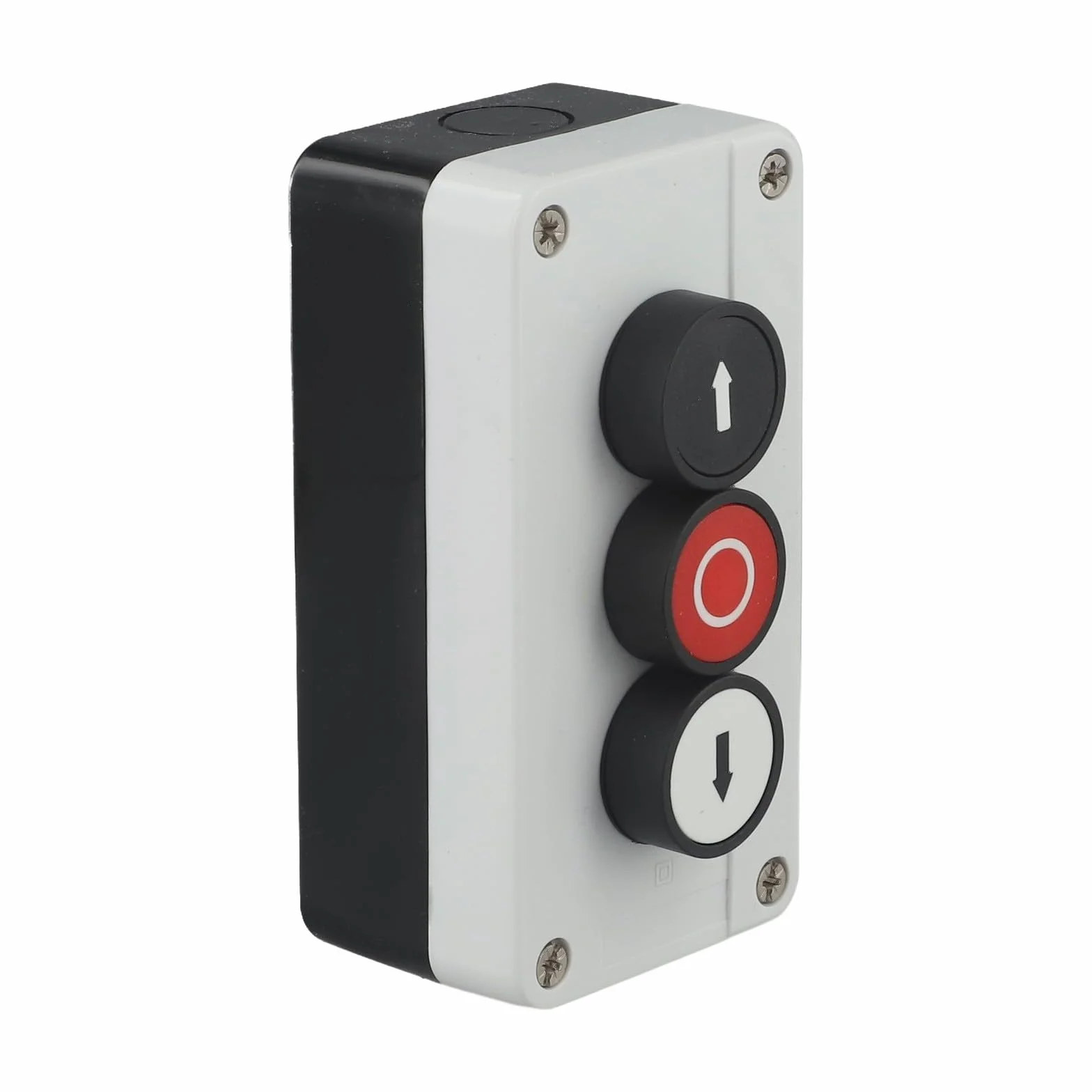 Boîtier de commande à bouton poussoir avec trois positions et design étanche pour une gestion électrique fiable