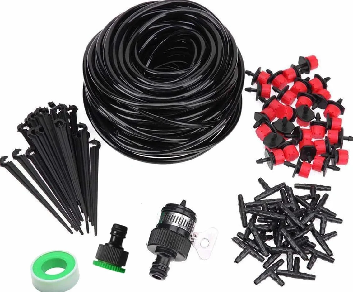 Kalolary Kit Irrigation Goutte à Goutte 15M Automatique Système d'Arrosage Réglable Jardin Patio