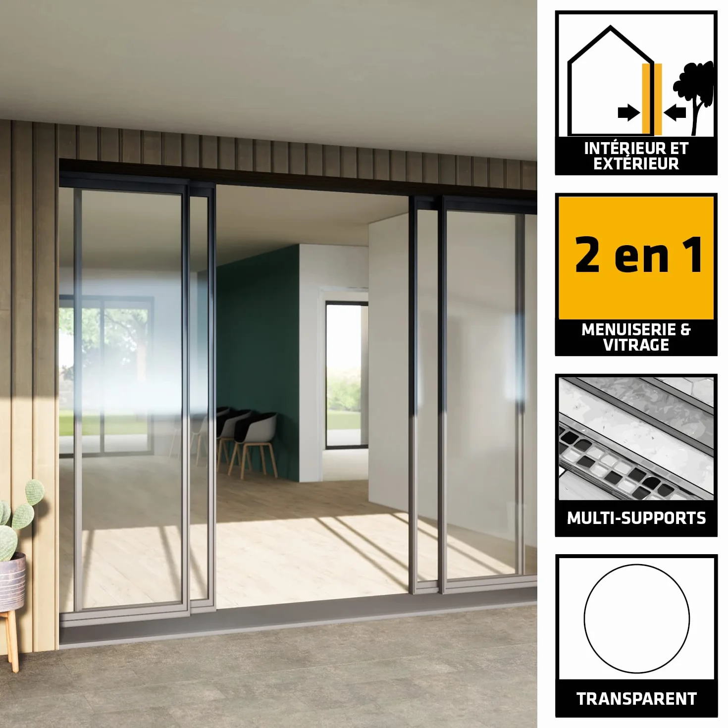 SIKA - Mastic silicone de construction - SikaSeal-110 Menuiserie & Vitrage transparent - Joint de menuiserie et vitrage - Extérieur/intérieur - 300 ml