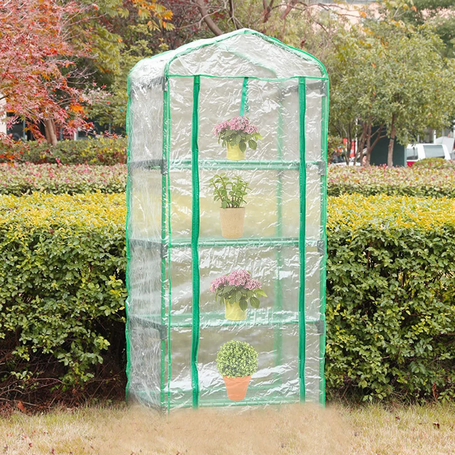 LATERN Couverture de Rechange pour Serre 160CM x 70CM x 50CM PVC Clair avec Porte à Glissière Enroulable