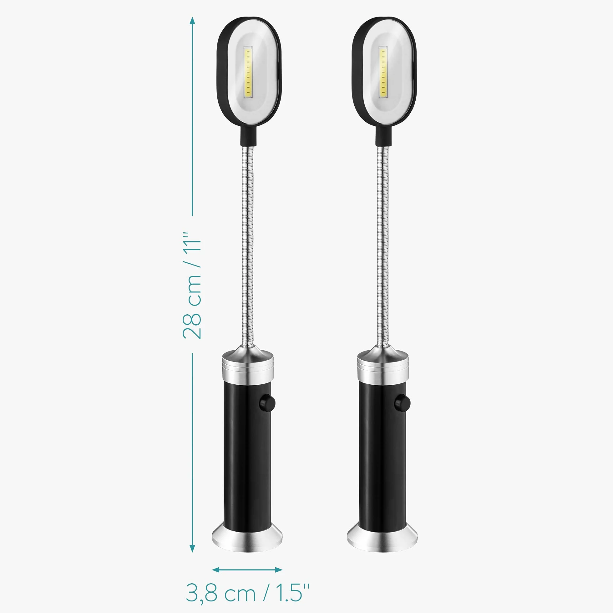 Navaris 2X Barbecue Lamp LED 10 COB 200 Lumens Flexible Light for Outdoor Cooking