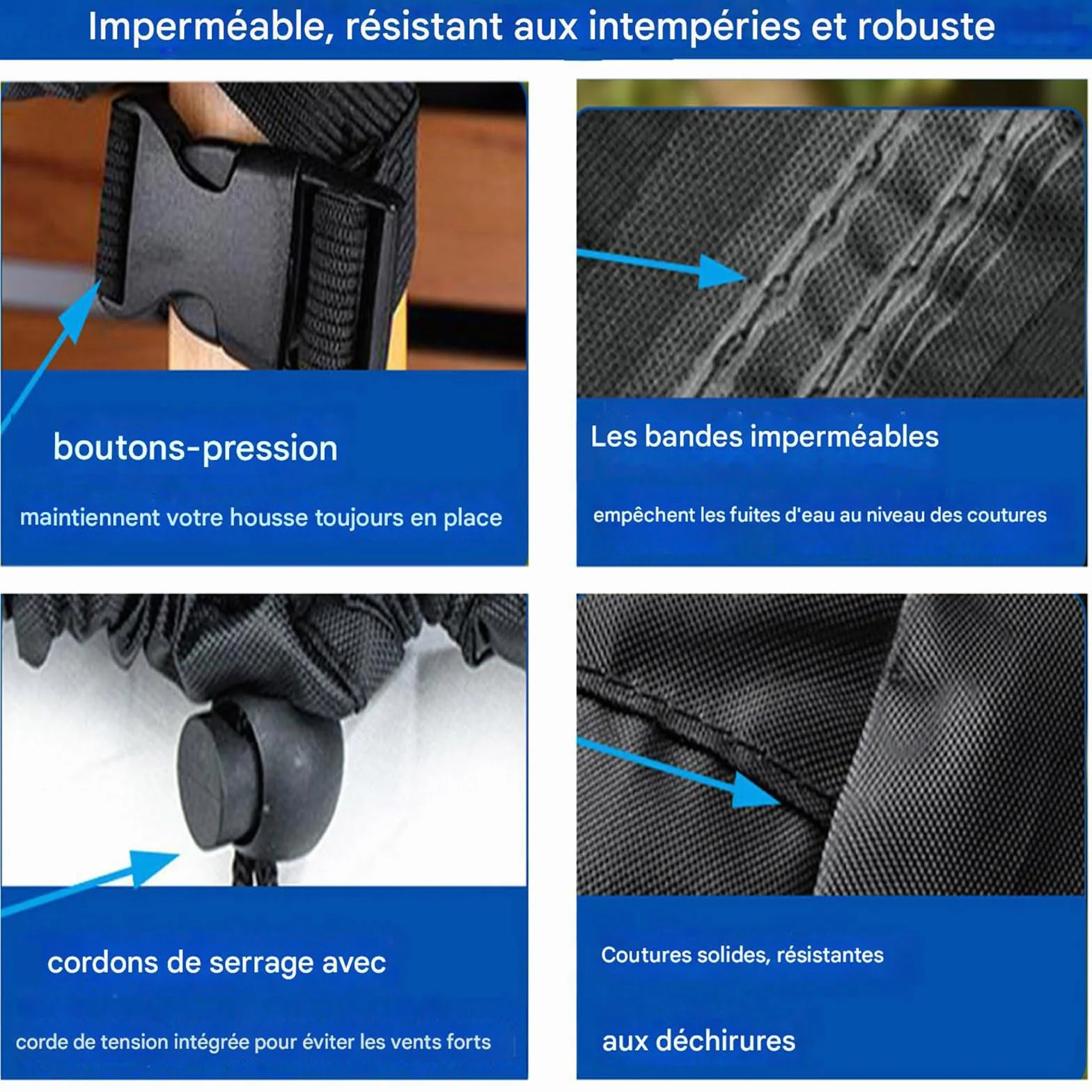 Housse de Protection pour Barbecue Weber 57 cm, 600D Oxford imperméable, Ø71x68 cm